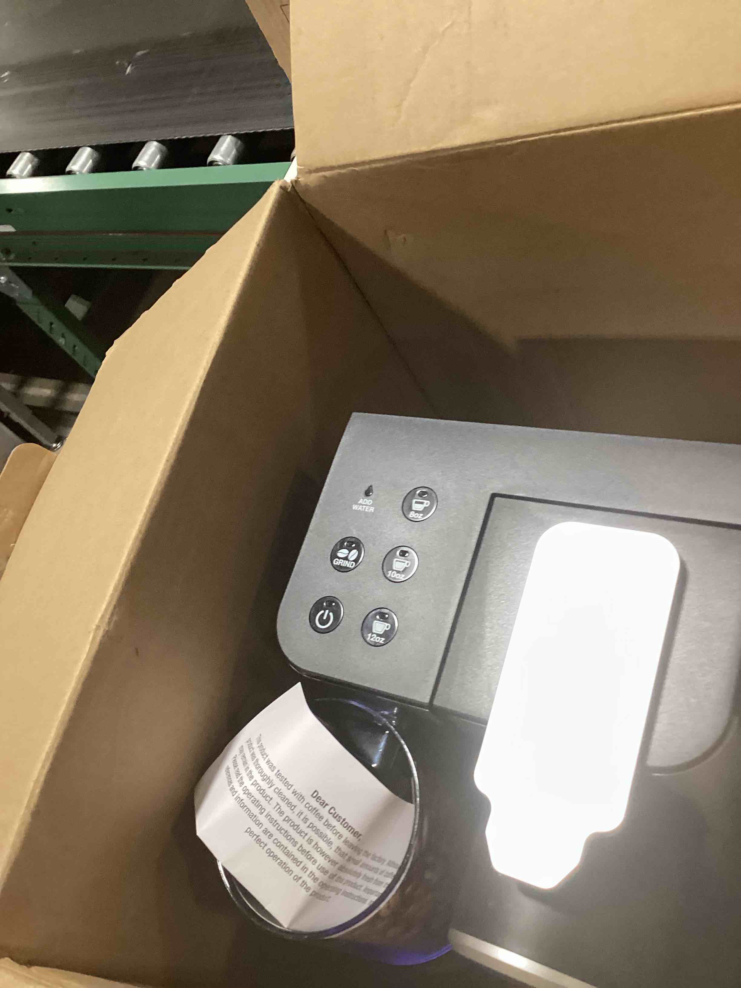 Condition photo showing As Is for Cuisinart Single Serve Coffee Maker + Coffee Grinder, 48-Ounce Removable Reservoir, 120 volts, Stainless Steel, DGB-2SS