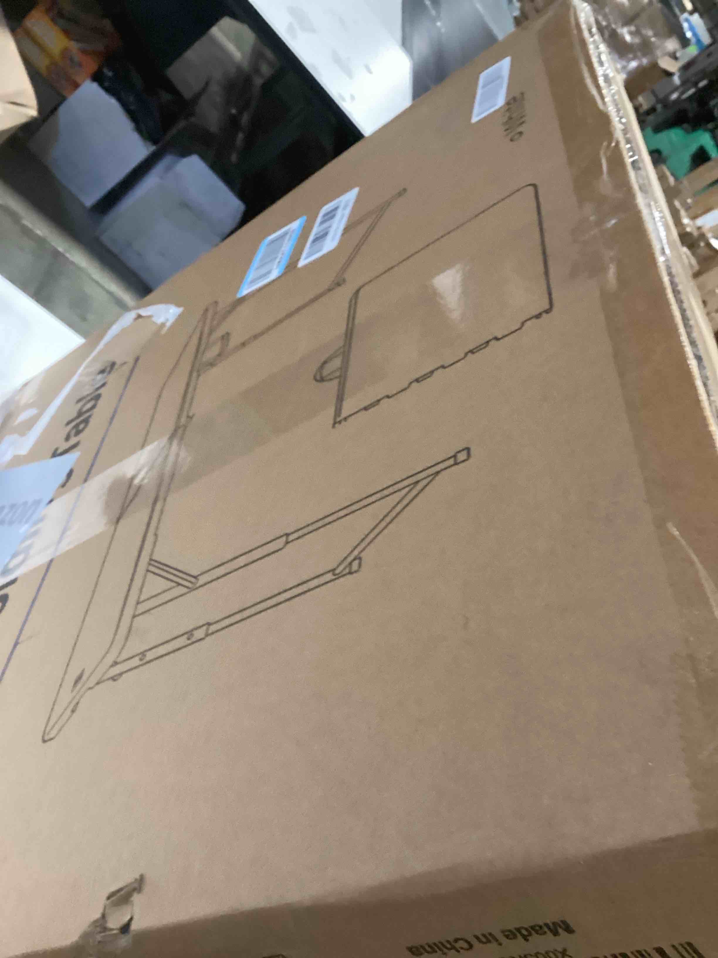 Condition photo showing Good Condition for Folding Table 4 Foot Portable Heavy Duty Plastic Fold-in-Half Utility Table Small Indoor Outdoor Adjustable Height Folding with Carrying Handle, Camping and Party,White | Portable, Heavy Duty, Fold-in-Half, Indoor Outdoor, Adjustable Height, Folding