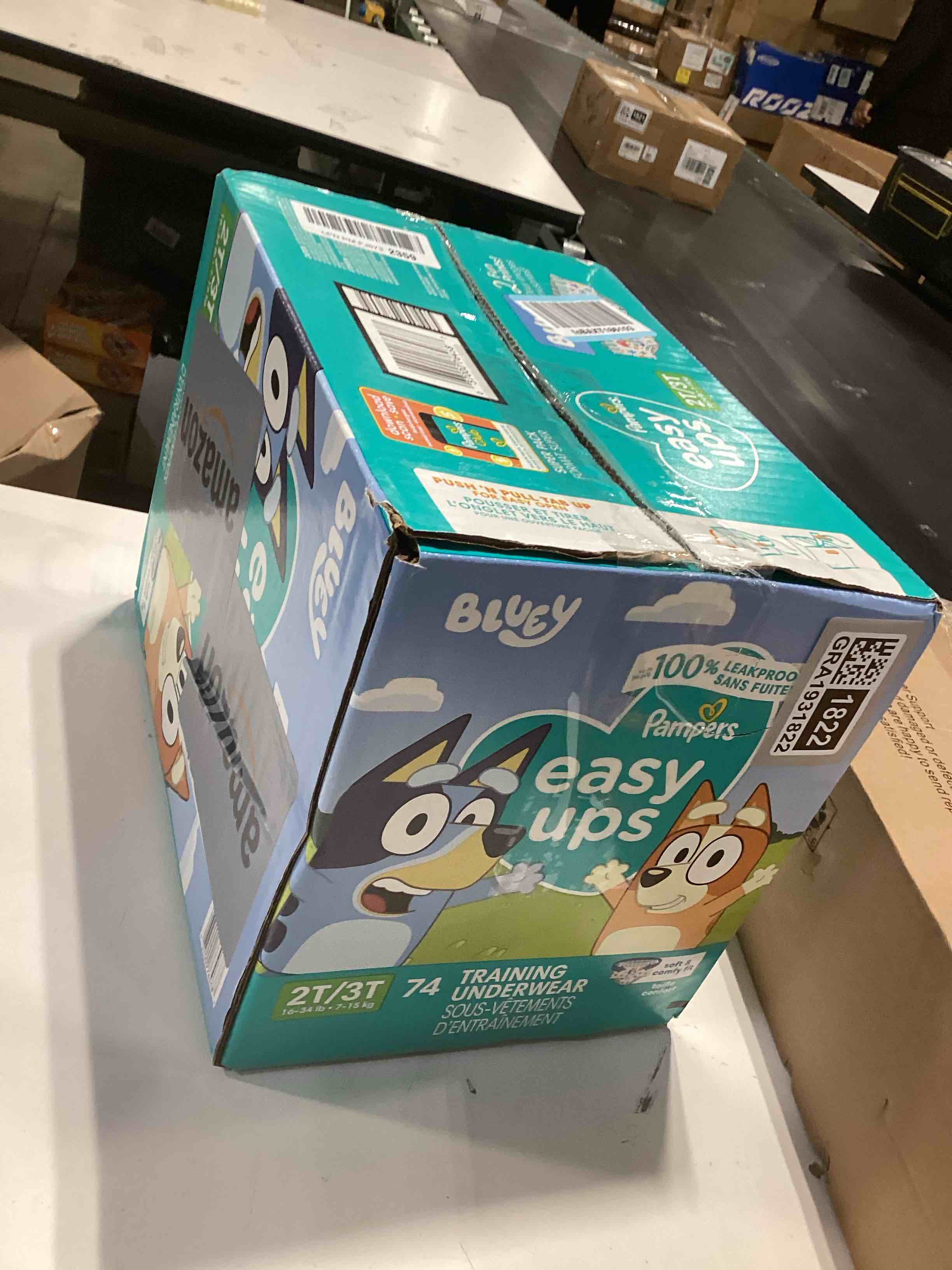 Condition photo showing Good Condition for Pampers Training Pants - Easy Ups Boys & Girls Bluey - Size 2T-3T, 74 Count, Children's Potty Underwear (Packaging May Vary) 2T-3T 74