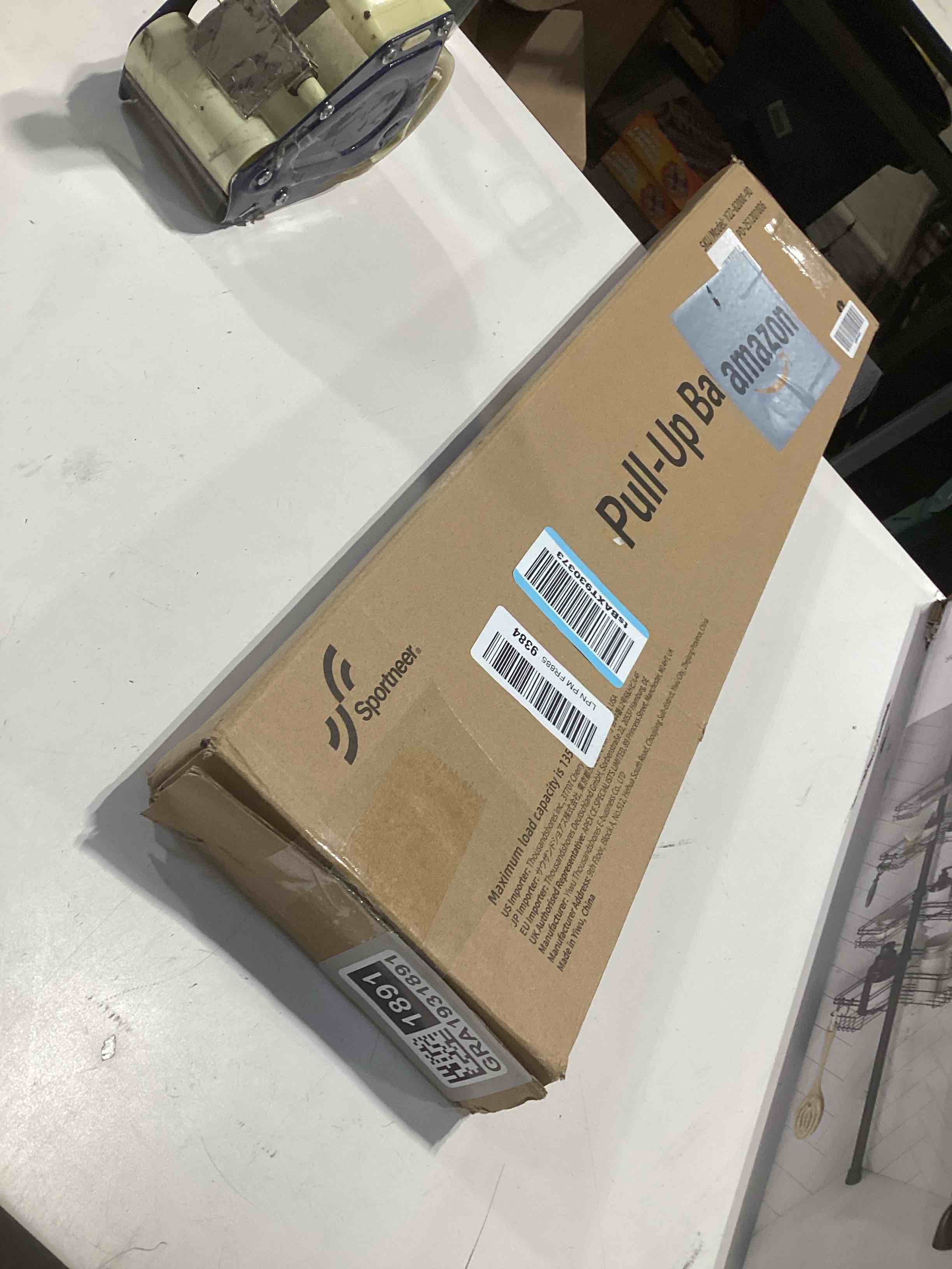 Condition photo showing Good Condition for Sportneer Pull Up Bar: Strength Training Chin up Bar No Screws - Adjustable 29.5''-37''(75-94cm) Width Locking Mechanism Pull up Bar for Doorway - Max Load 440lbs for Home Gym Upper Body Workout, Non-slip