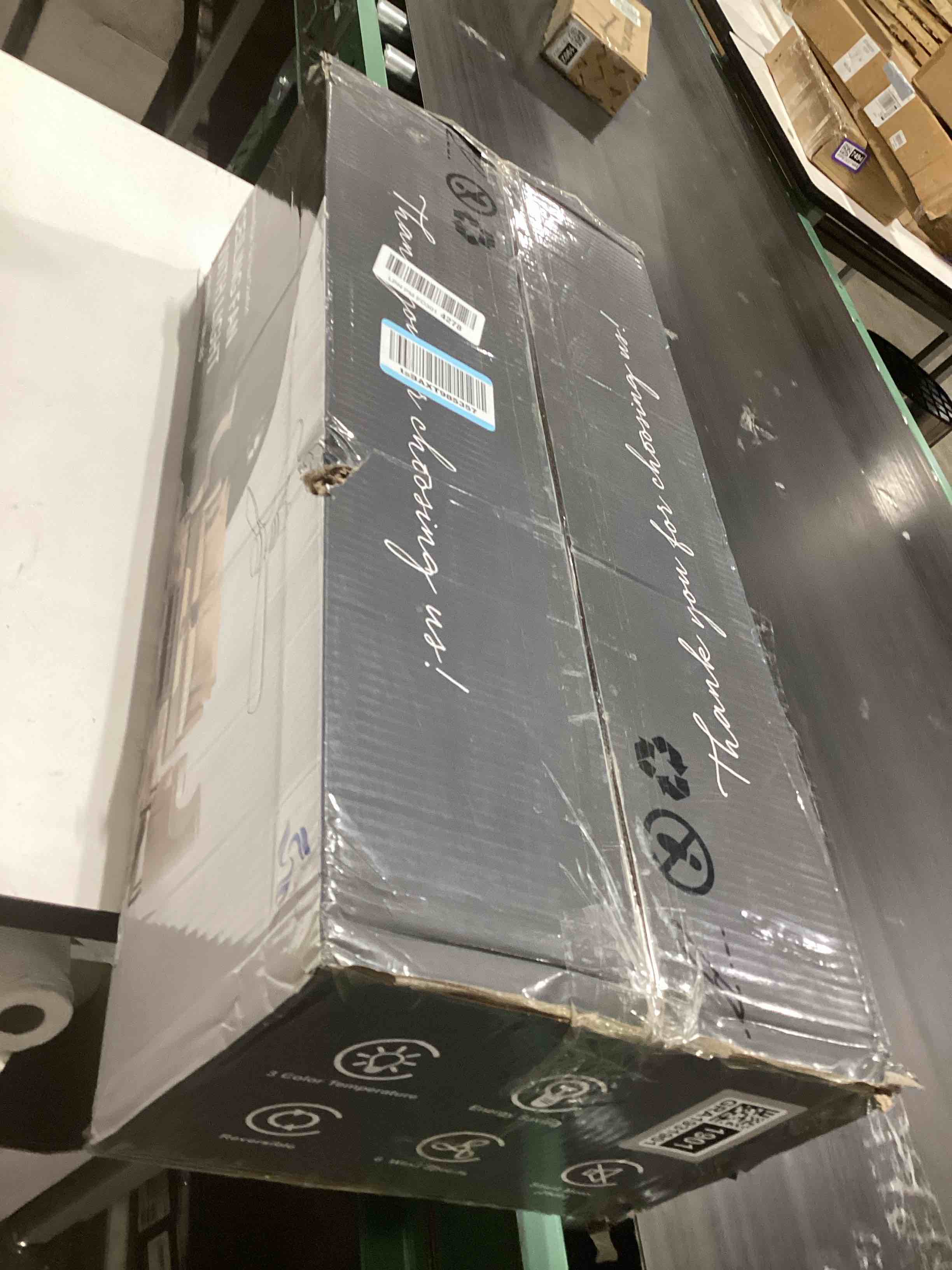 Condition photo showing As Is for Ceiling Fans with Lights and Remote, 52 Inch Outdoor Ceiling Fan for Patios with Light 3 Downrods, 3 Blades Modern Ceiling Fan Noiseless Reversible DC Motor, Wood Fan for Farmhouse Walnut Wood 52 Inch