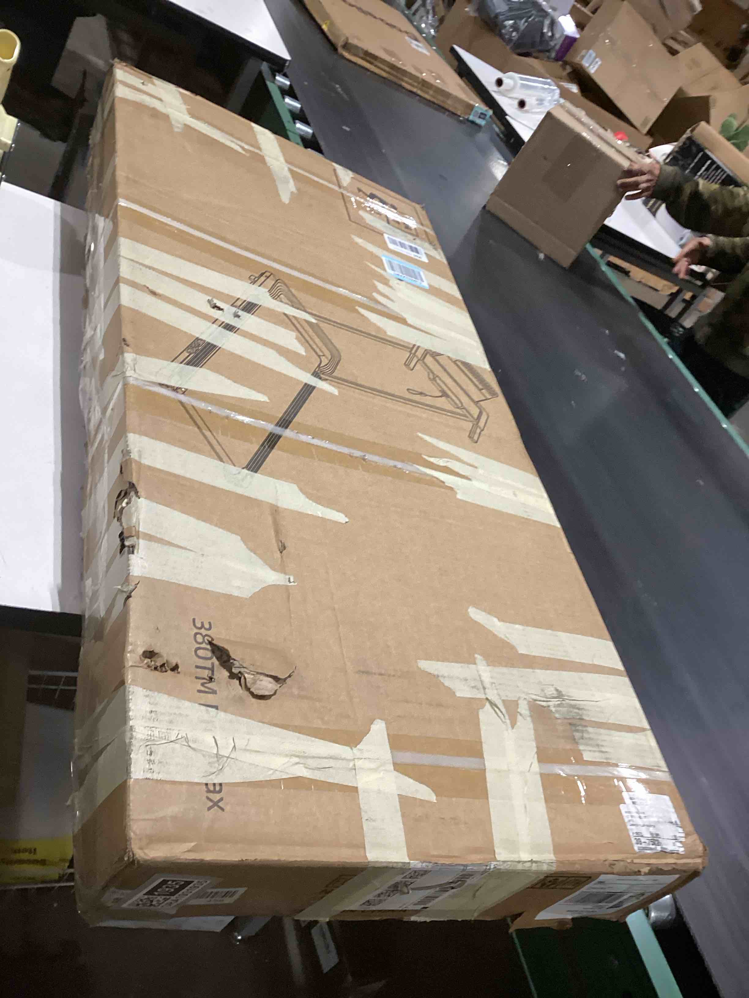 Condition photo showing As Is for Walking Pad with Handle Bar and Incline, 3.0HP Electric Portable Small Treadmills with Incline for Home Small Spaces, 0.6-7.6MPH Compact Walking Pads Treadmill with Handles, 350LBS Black 3