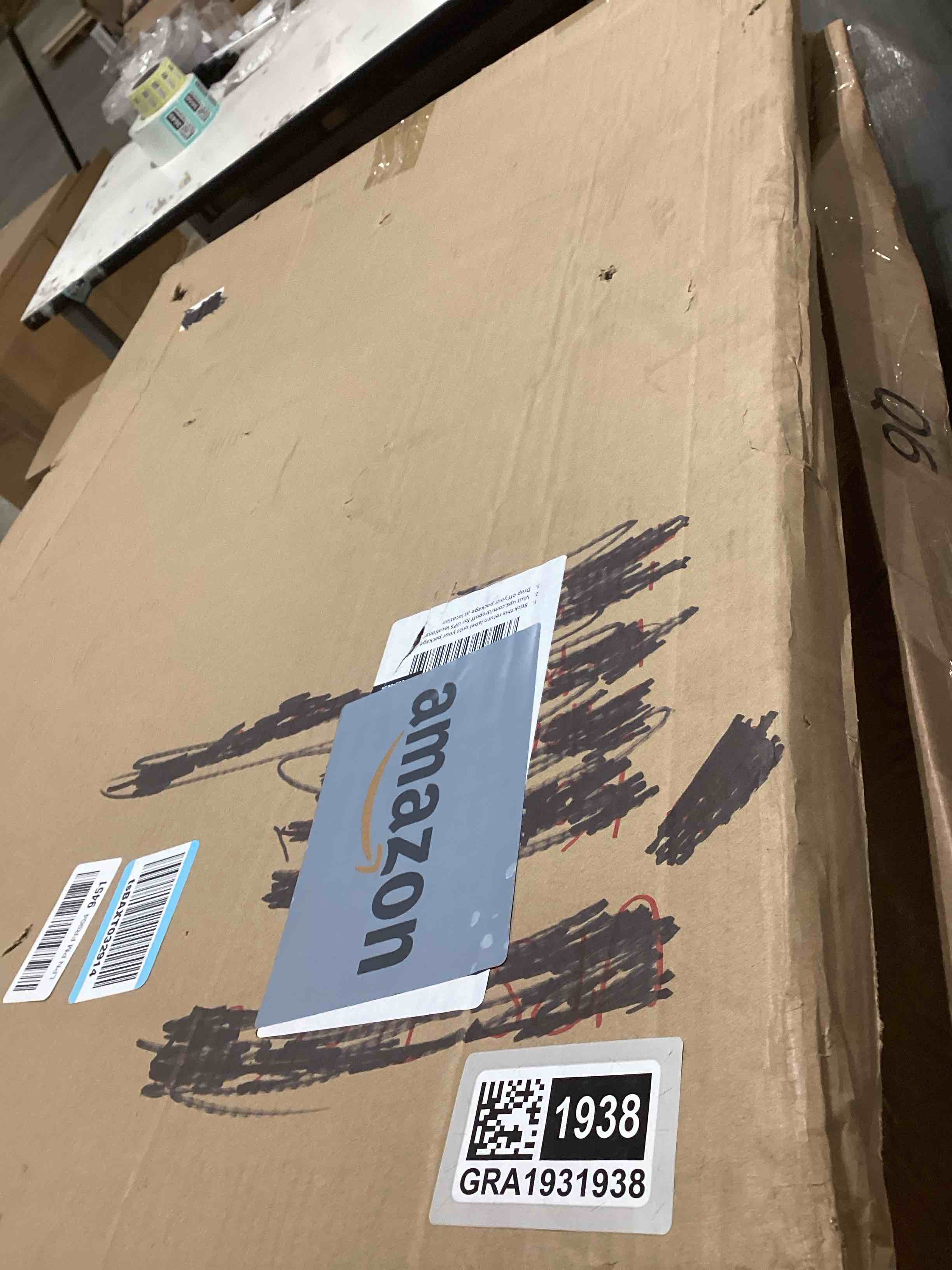 Condition photo showing As Is for GULETHUN 24x36 Frame, Transitional Modern Design Picture Frames, 24 by 36 Rustic Poster Frame for Home Decor, Gold Vintage Photo Frames, Horizontal or Vertical Display, Choose Size & Color Gold 24x36in