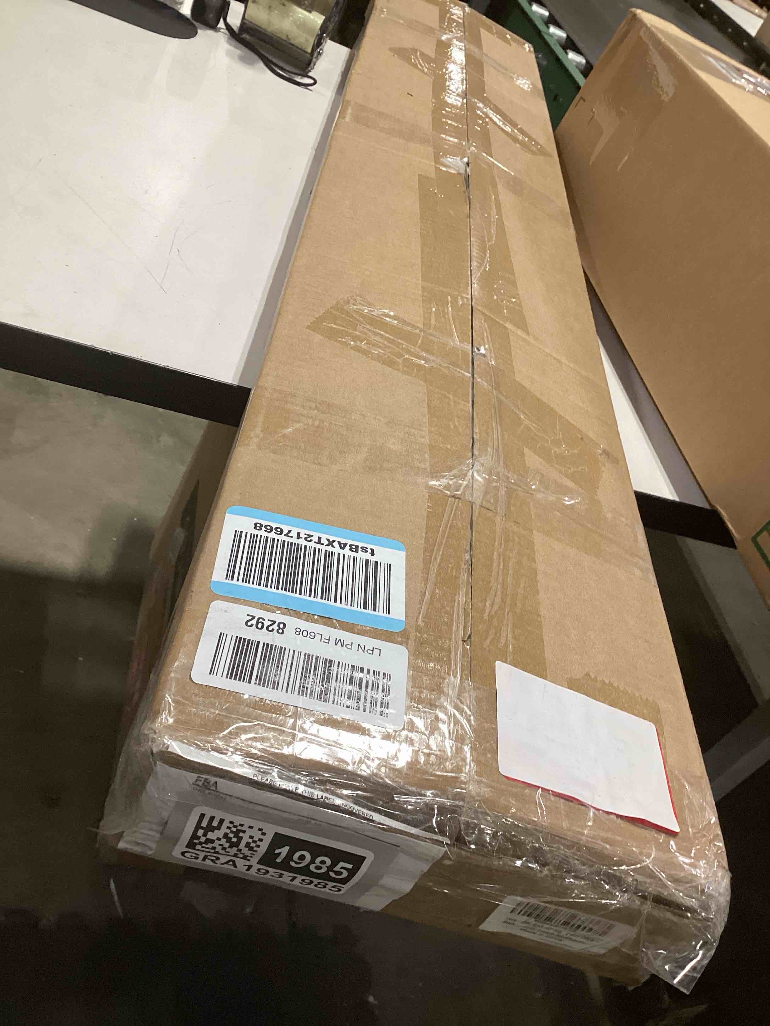 Condition photo showing As Is for GRLEAF 45" Adjustable Height Narrow Console Table with Power Outlets, Long Sofa Table with Charging Station Behind Couch Table Skinny Entryway Table for Living Room, Hallway and Office – Black