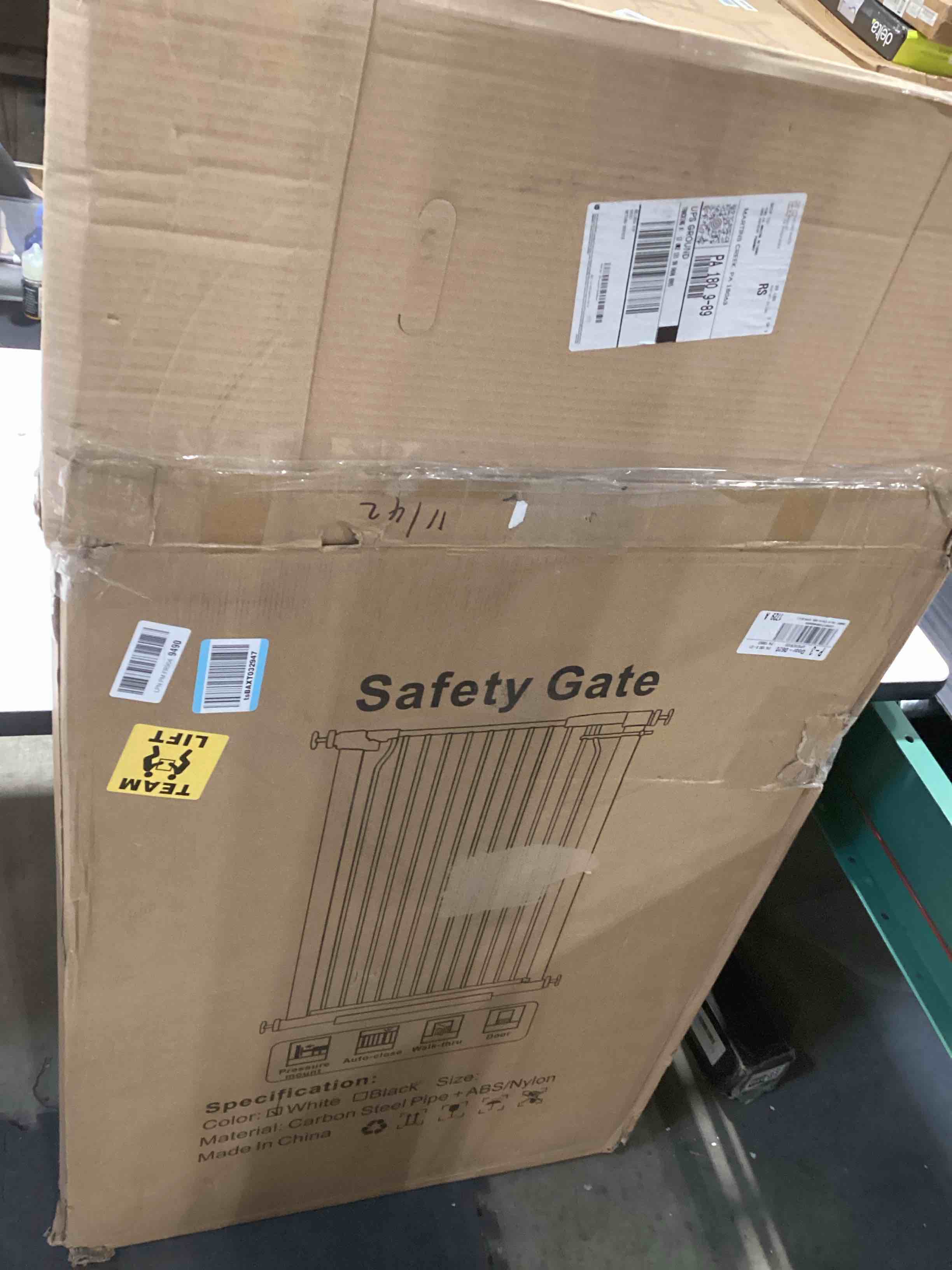 Condition photo showing Good Condition for No Pawblems 55.1" Extra Tall Pet Gate for Cat/Dog, 29.9-44.4" Wide Auto Close Tall Cat Gate, NO Drilling Pressure Mounted for Doorways/Hallways, 1.37" Narrow Bar Spacing, Black Black - S 55.1" Tall, 29.9-44.4" Wide