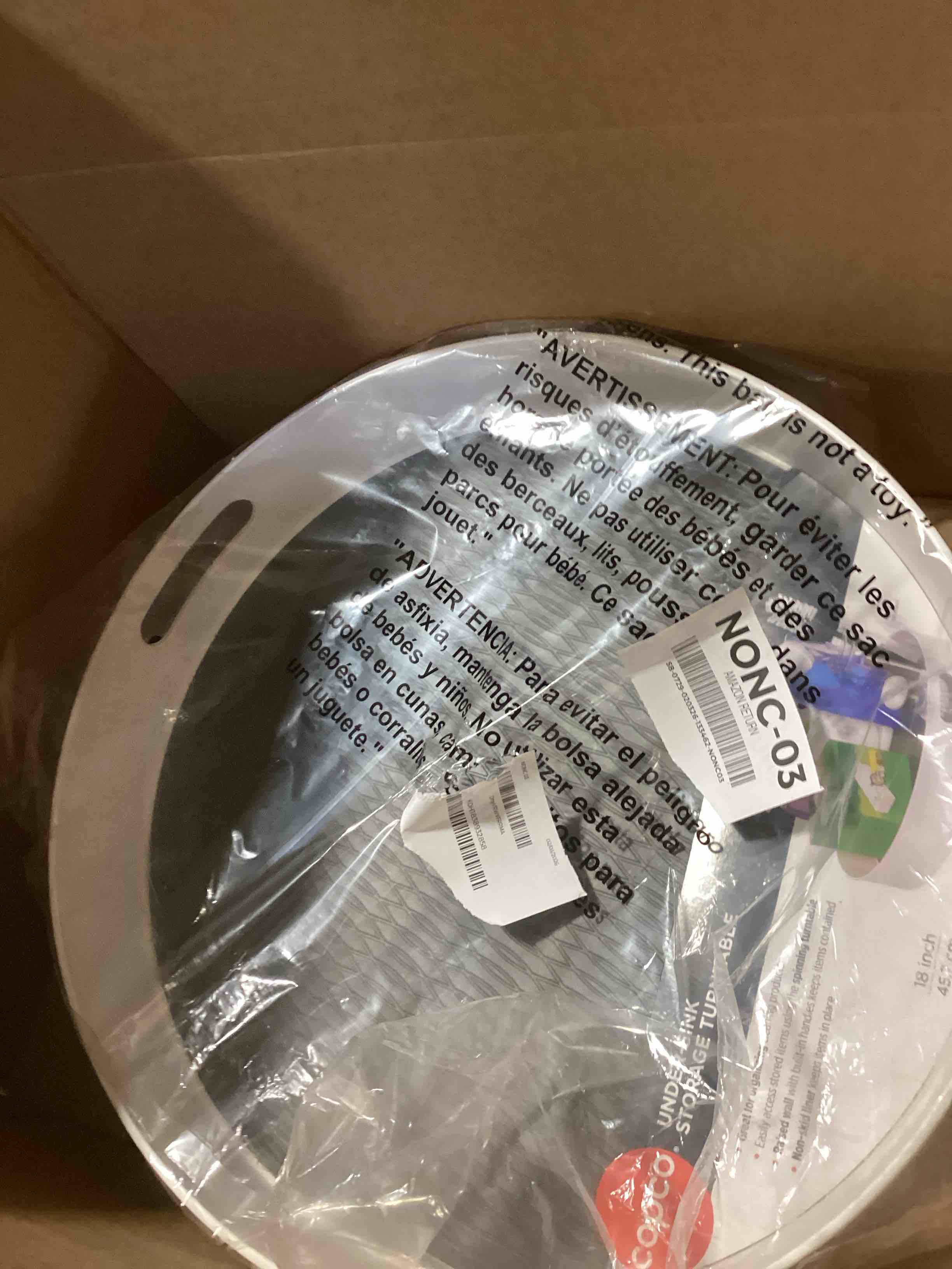 Condition photo showing Good Condition for Copco Under-Sink Pantry and Cabinet Organizer, 18-Inch, Revolving Storage Solution, White and Gray