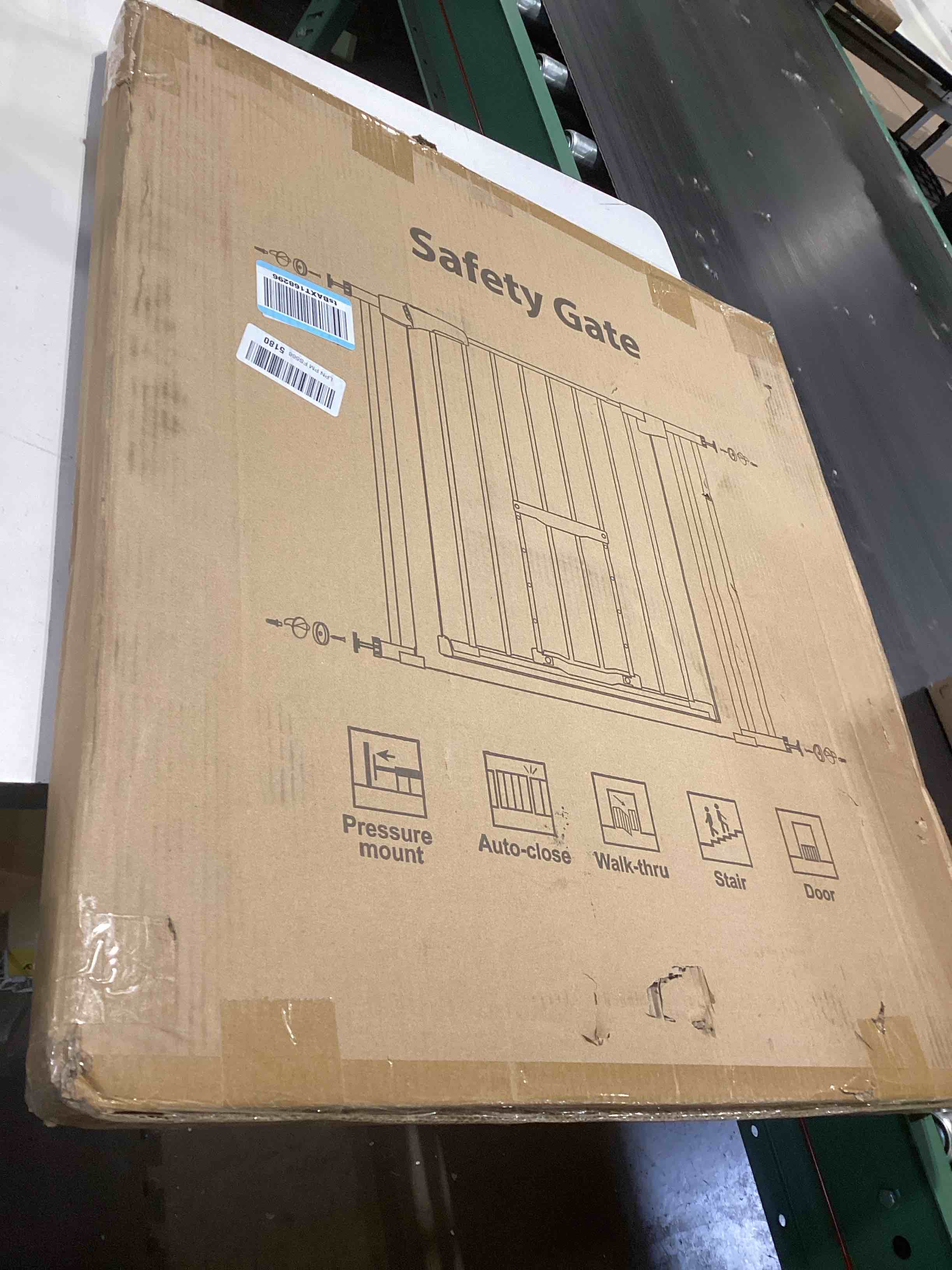 Condition photo showing Good Condition for FURTIME 29"-41" Baby Gate with Cat Door Adjustable, Auto Close Dog Gate for Stairs,Doorways and House, Metal Pet Door Pressure Mounted,Easy Install, Effortless Walk Thru, White White 29-41"W x 30"H