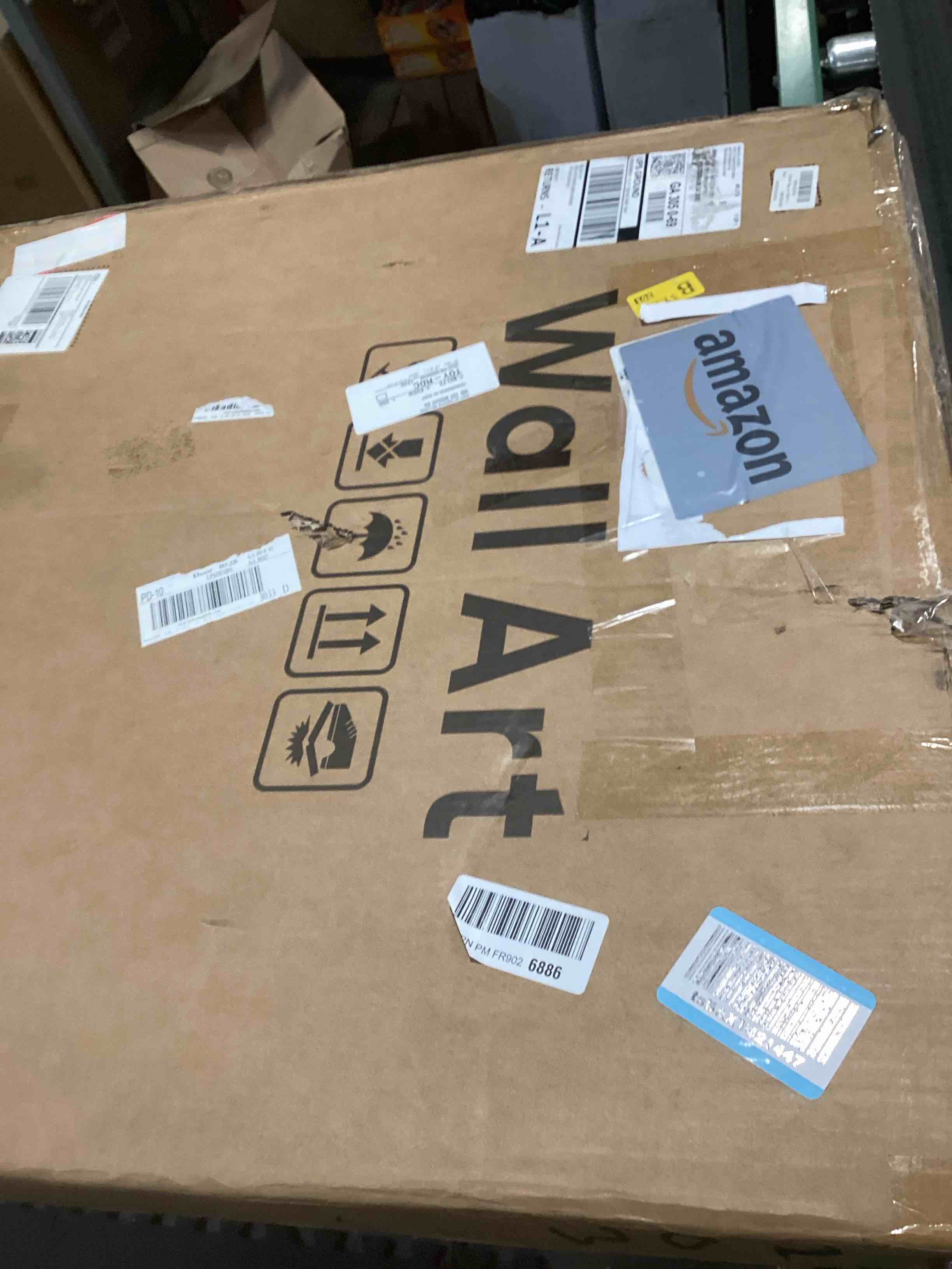 Condition photo showing As Is for Framed Sage Green Abstract Wall Art, Modern Canvas Prints Artwork for Walls, Square Minimalist All Green Abstract Pictures for Living Room, Hallway, Fireplace, Bedroom, Home Office Wall Decor 30x30 In 30"L x 30"W Soft Sage