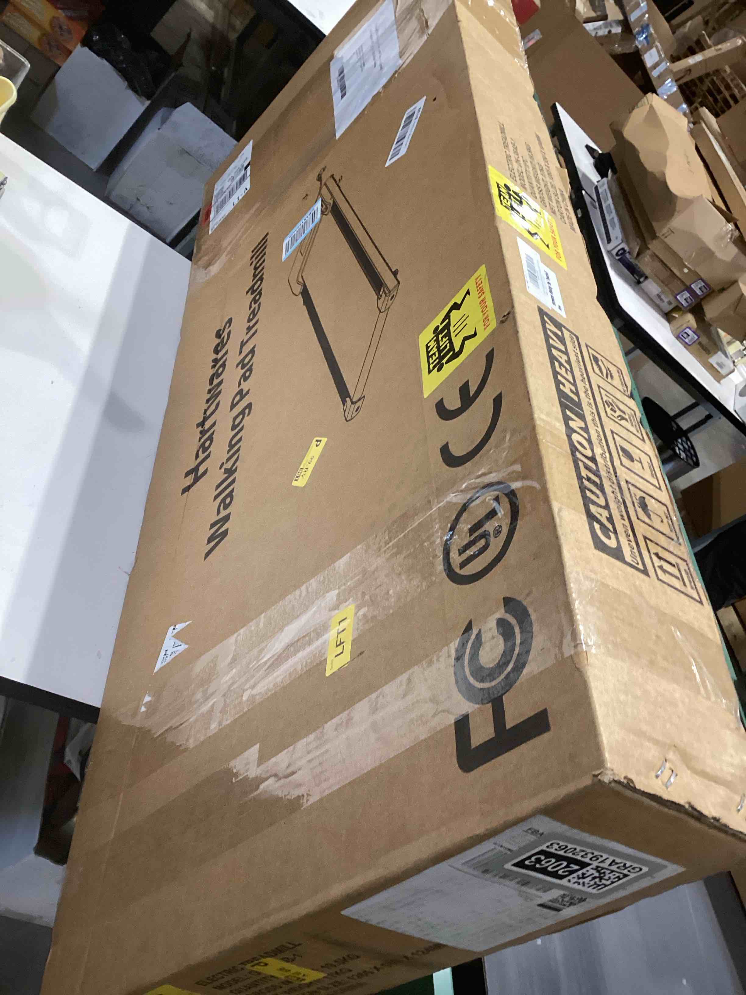 Condition photo showing As Is for NeoSilent Walking Pad Treadmill Under Desk for Home with BLDC Core and Extra-Large Belt, App and Remote Control, Portable and Compact for Small Space Red Black