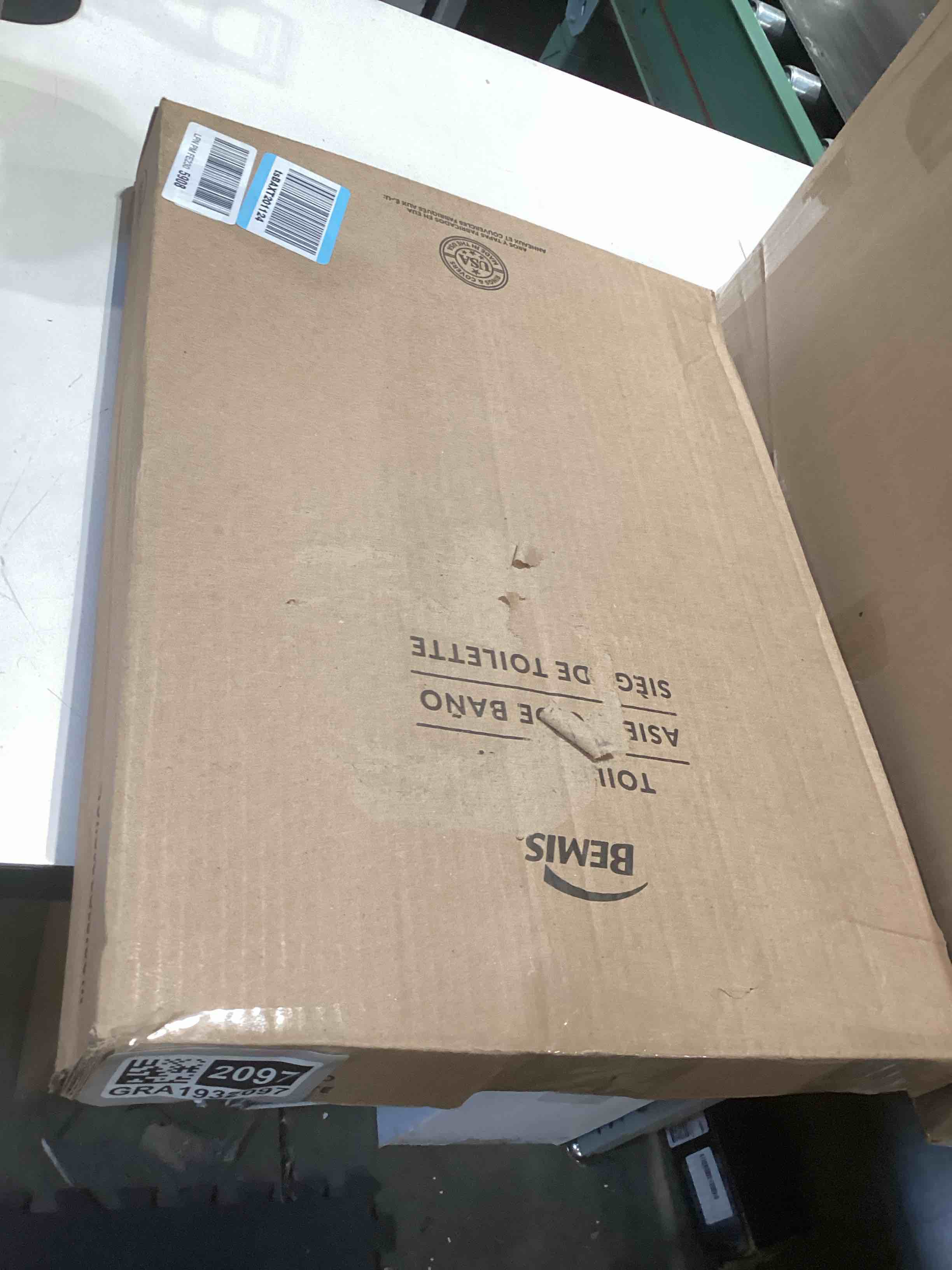 Condition photo showing As Is for Bemis 1500EC Durable Wood Toilet Seat with Easy Clean Hinges, Made in USA, Elongated, White 1 Seat Elongated