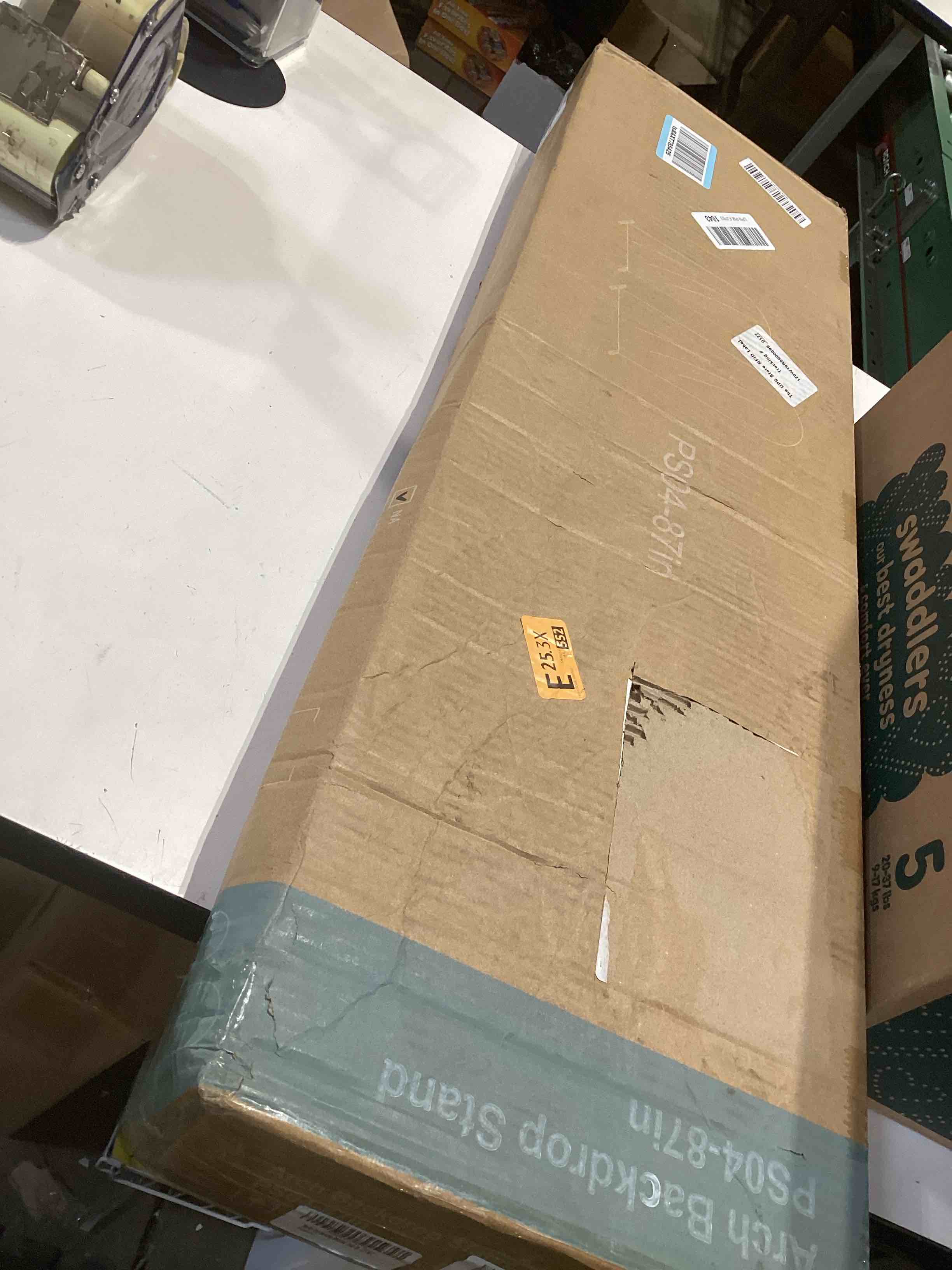 Condition photo showing Good Condition for Arch Backdrop Stand and Cover Set 7.2FT/6FT, Gold Wedding Arch Frame with White Arch Cover Stretchy Spandex Wrinkle-Resistant, Wedding Arches for Ceremony Birthday Party Baby Shower