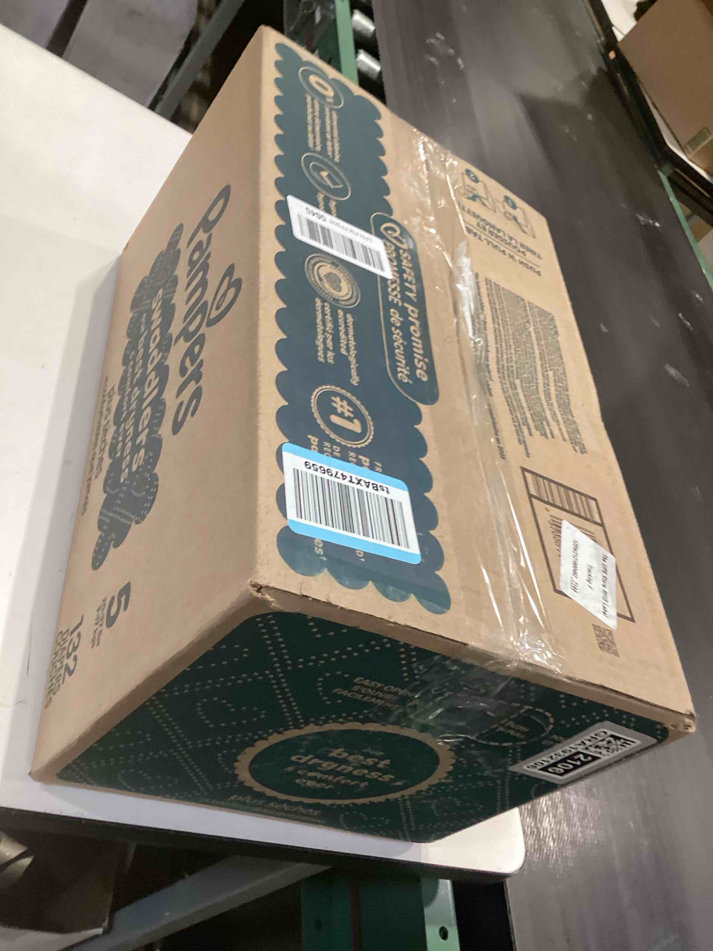Condition photo showing As Is for Pampers Swaddlers Diapers, Size 5 (20-37 lbs), 132 Count, Absorbent, Keeps Baby Dry and Comfortable, Skin Safe Disposable Baby Diaper (Packaging May Vary) Size 5 132