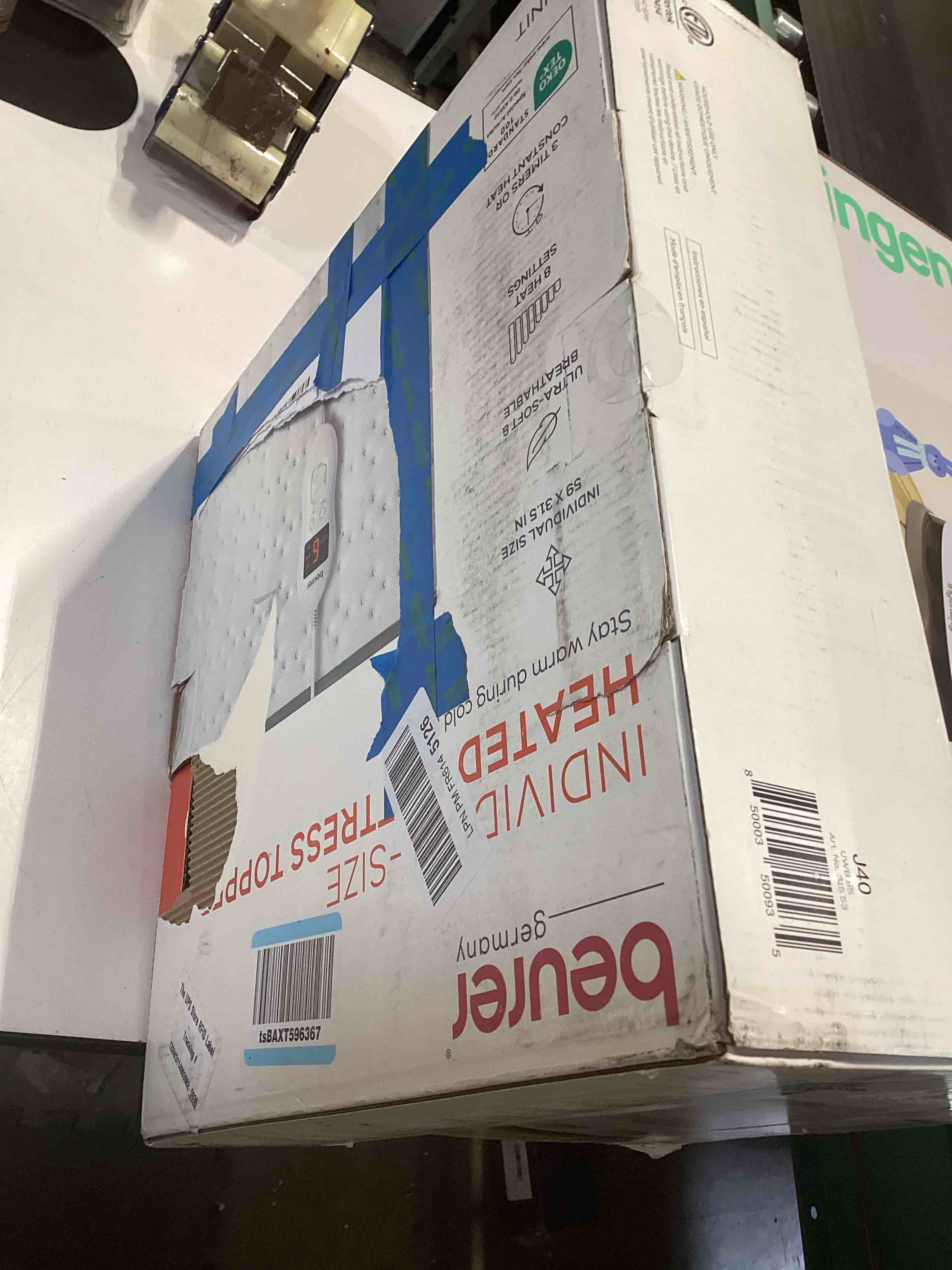 Condition photo showing As Is for Beurer UWB55 Heated Mattress Pad with 8 Temperature Settings & Ultra-Soft Fleece, 59" x 31.5", Electric Bed Warmer with Overheat Safety Features, Fast Heating, Machine Washable