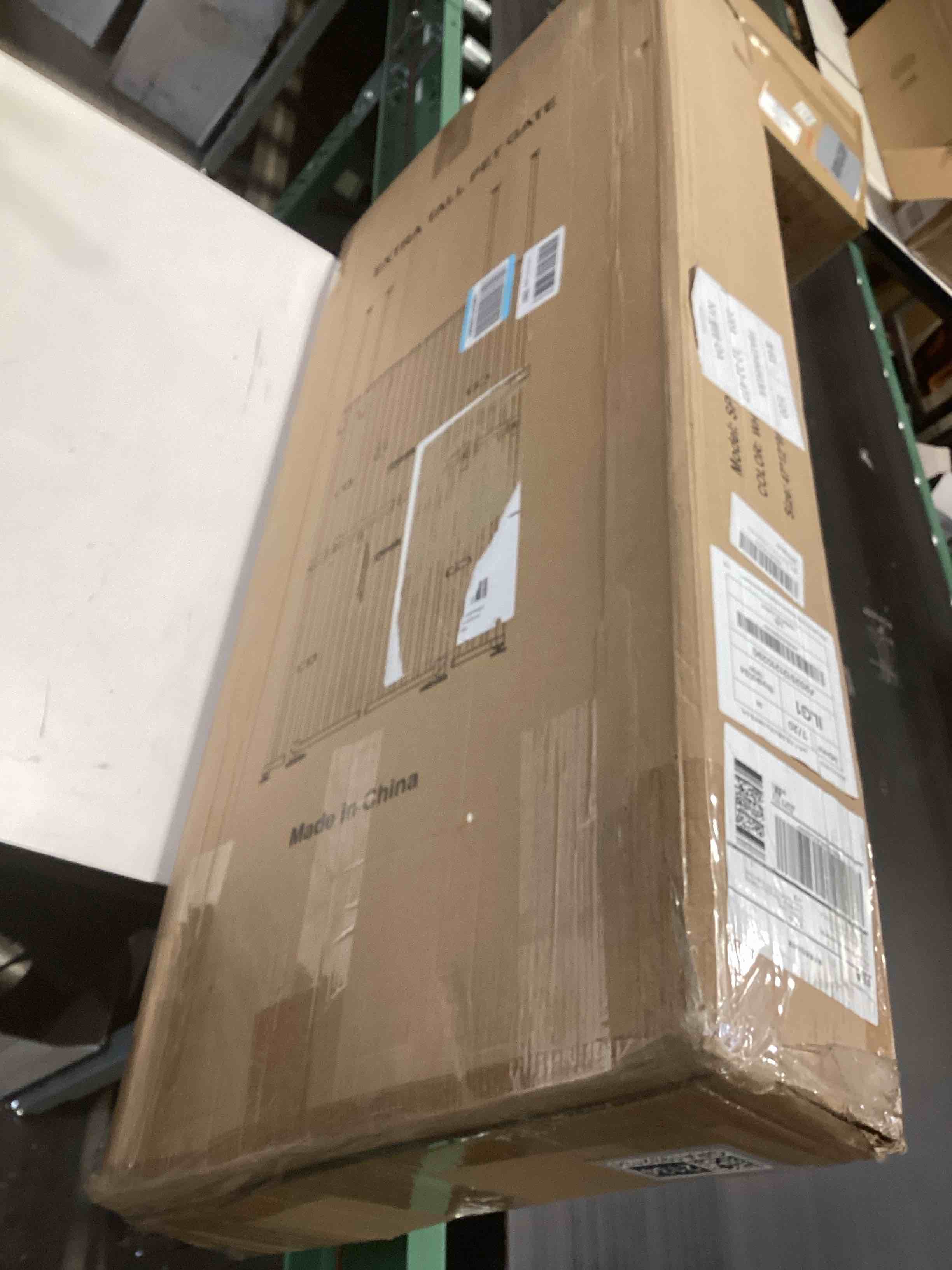 Condition photo showing Good Condition for Extra Tall Cate Gate for Doorway: Pressure Mount 74.8"-90.5" Tall Cat Gate for Pets in Extra 30.3"-47.2" Width No Wall Drilling No Toddler for Indoor Stairs Hallway Room Safety Barrier 74.8"-90.5" H x 30.3"-47.2" W