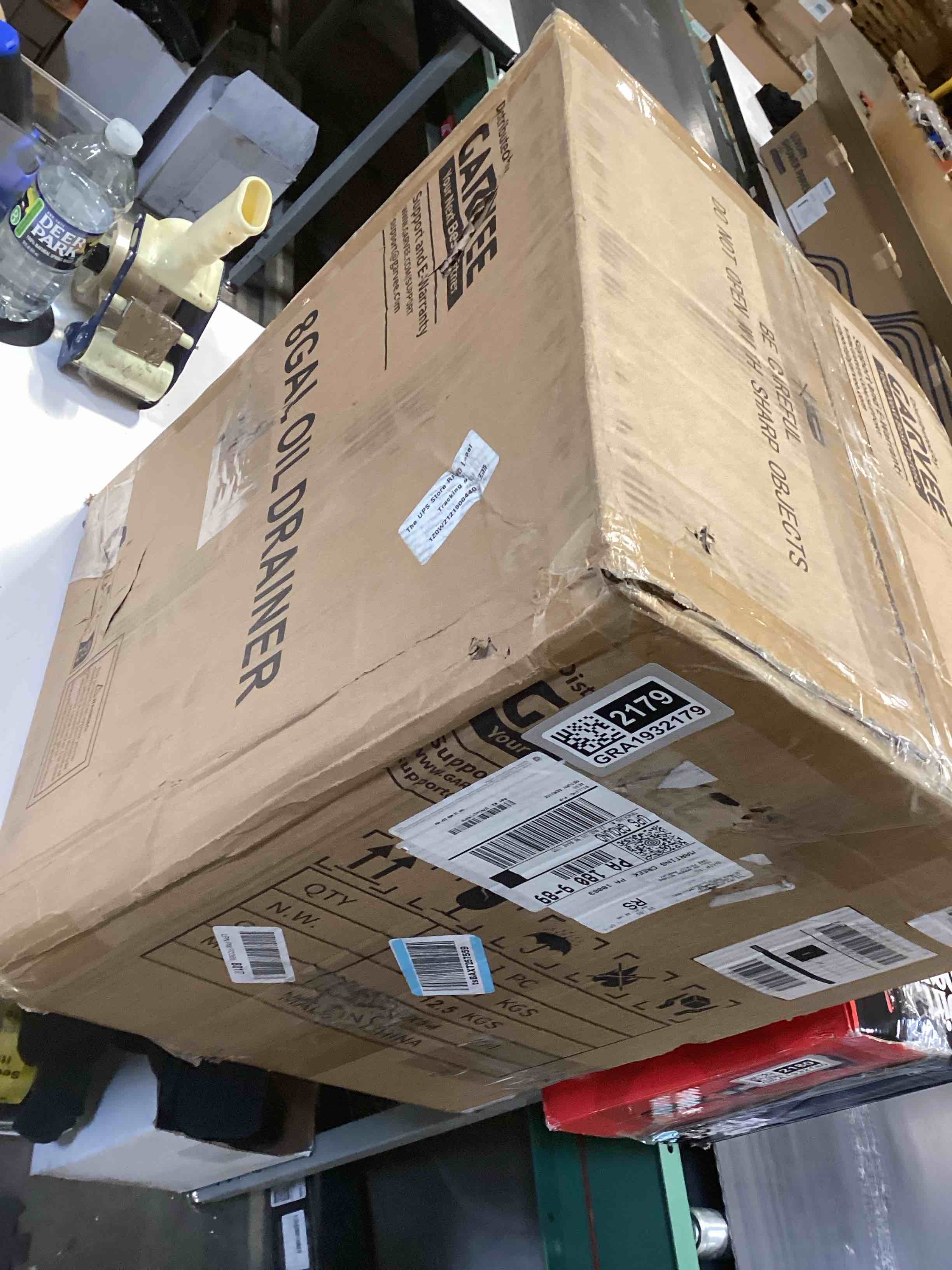 Condition photo showing As Is for INCOMPLETE… SIMILAR TO..20 Gallon Waste Oil Drain Tank, Oil Drain Extractor, Pneumatic Drainer for Automotive Fluids, Portable Waste Oil Container with Air Operation (20 Gallon-Red-Large)