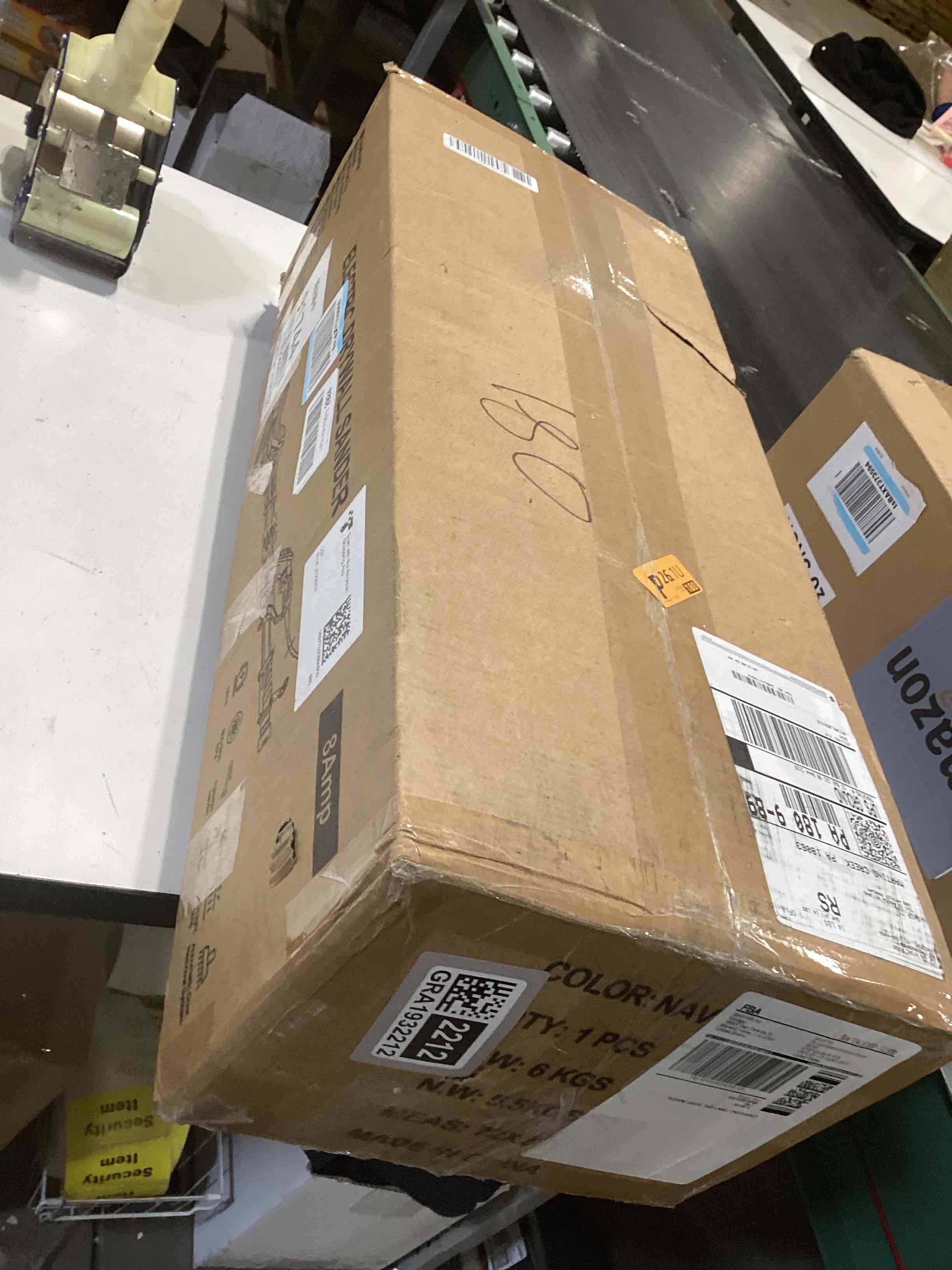 Condition photo showing As Is for Drywall Sander, 2025 Upgraded 8-Amp Popcorn Ceiling Removal Tool with 7 Variable Speed 800-1800RPM, Drywall Sander with Vacuum Dust Collector with Extendable Handle, LED Light,12pcs Sanding Discs,Blue Dark Blue