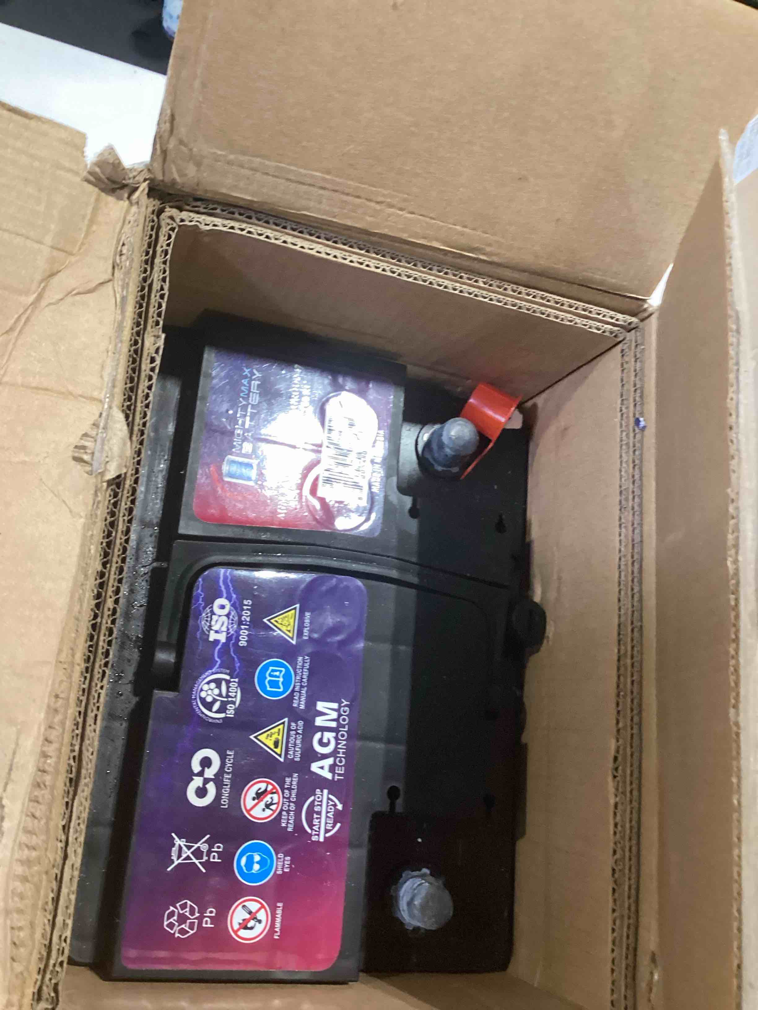 Condition photo showing As Is for Mighty Max Battery MM-H5 Start and Stop Car BCI Group Size 47 12V 60 AH, 100RC, 680 CCA Rechargeable AGM Car Battery Group 47