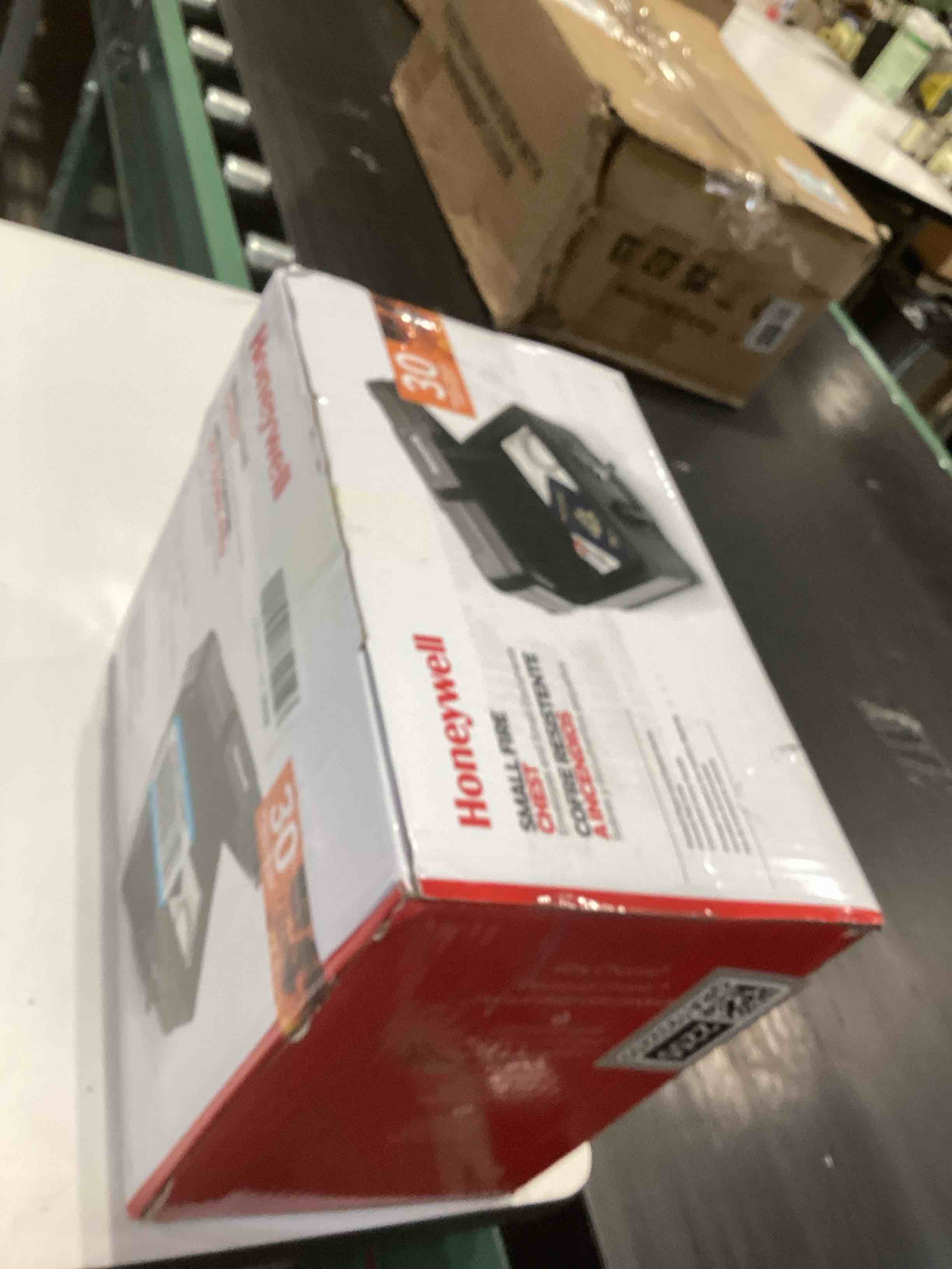 Condition photo showing Good Condition for Honeywell Safes & Door Locks - Small Safe Box Chest for Home - Fireproof Safe Holds #10 Envelopes, USB Flash - Strong ABS Plastic - Document, Money Safe with Key Lock System - 0.15 CU, Black - 1101 4.0 litre Safe Box