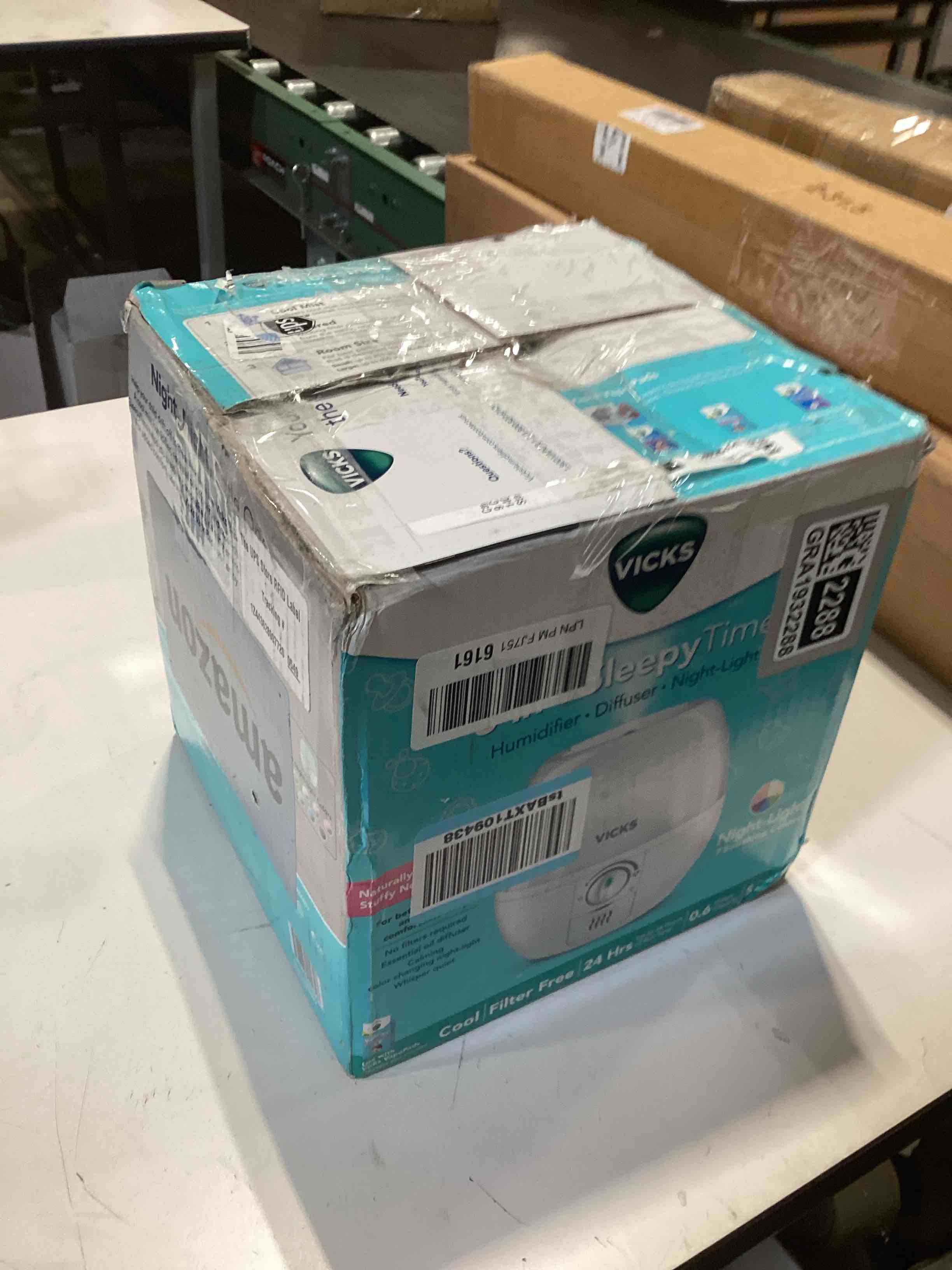 Condition photo showing As Is for Vicks Cool Mist 3-in-1 SleepyTime Humidifier for Baby & Kids with Color Changing Night Light and Essential Oil Diffuser