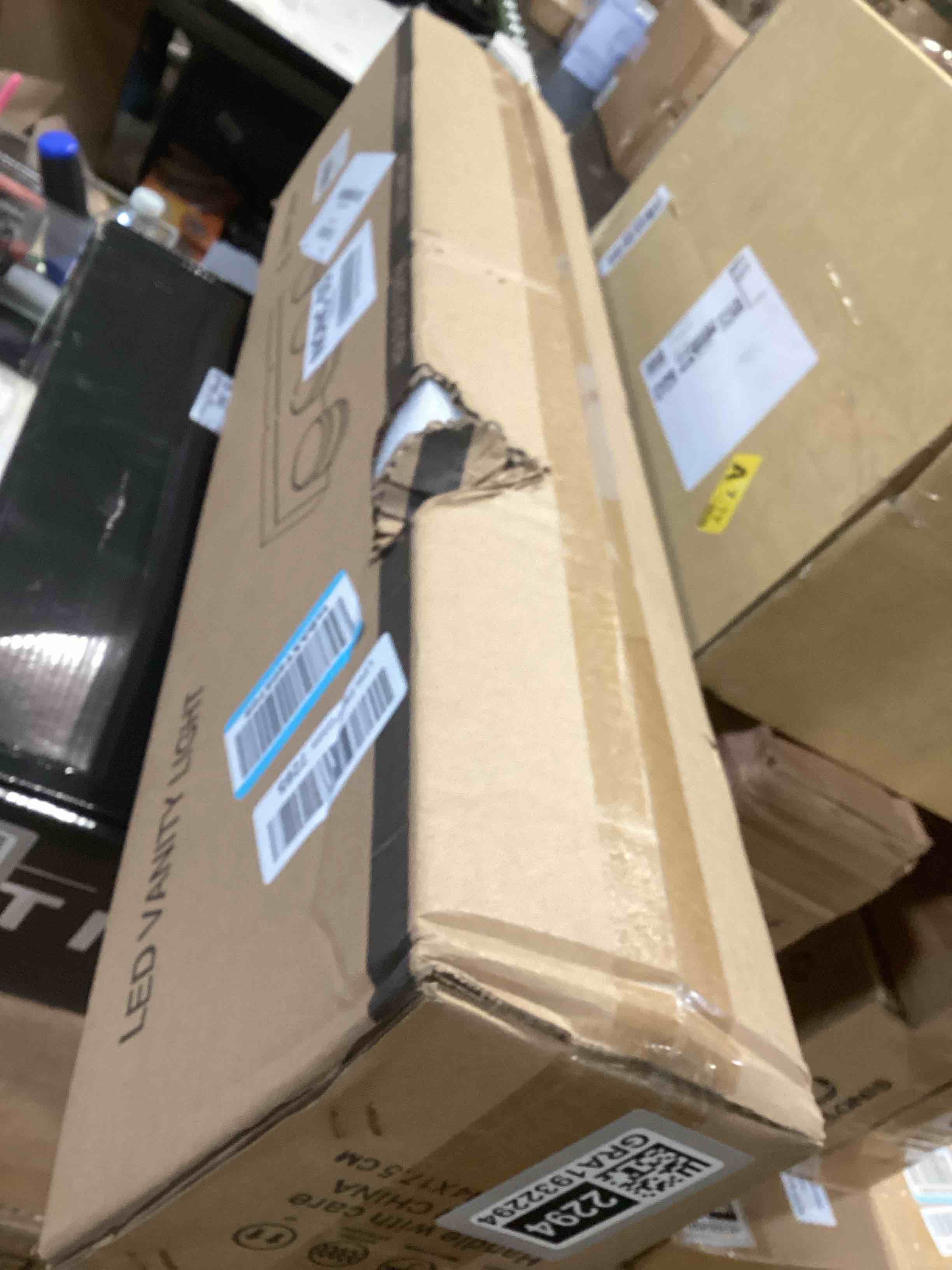 Condition photo showing Good Condition for Brushed Nickel Vanity Lights for Bathroom, 4-Light Bathroom Light Fixtures Over Mirror, LED Dimmable Bath Lighting Fixture, Modern Wall Mounted Lighting Fixture Nickel-Dimmable 4-Light,30Inch