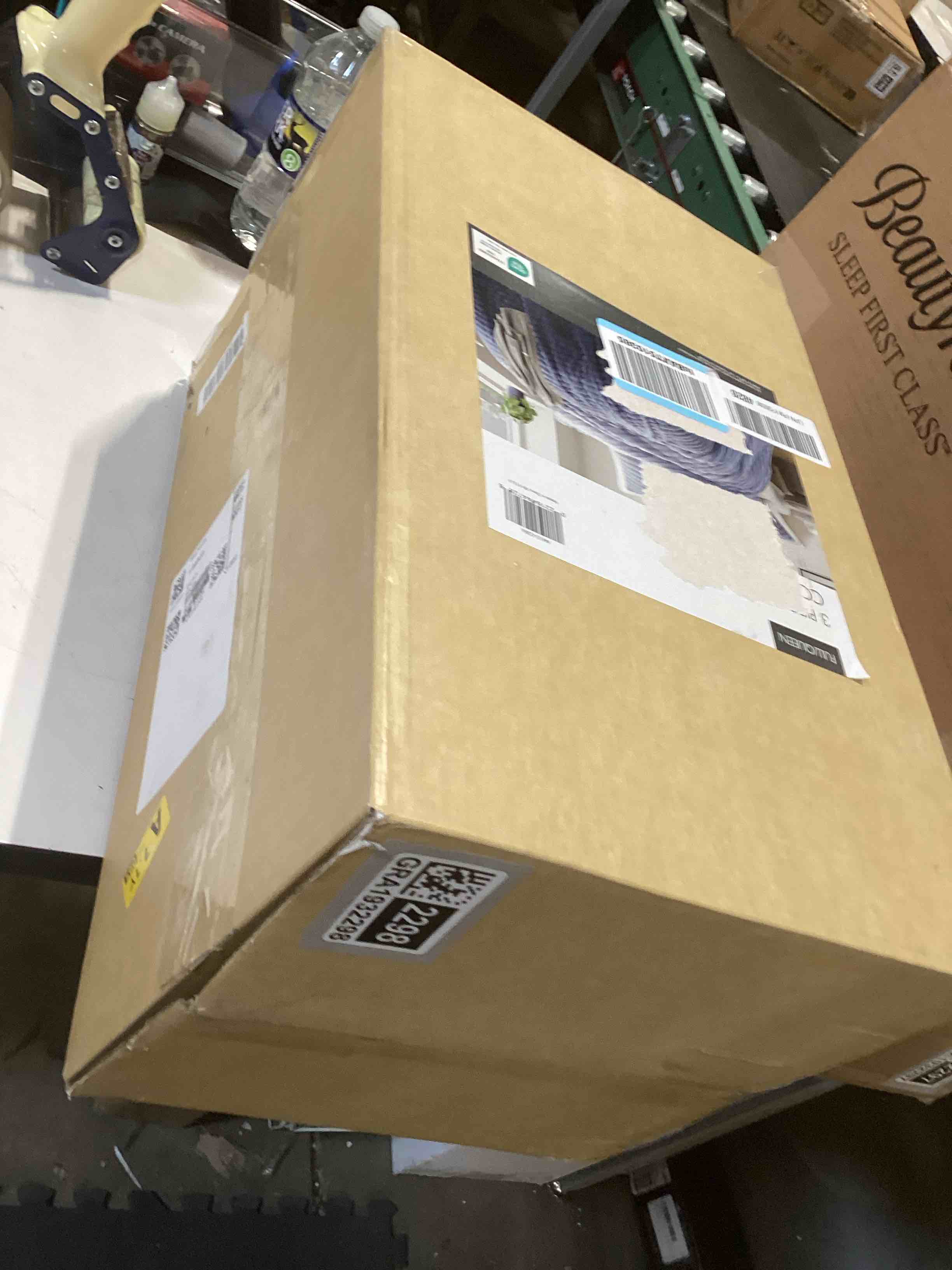 Condition photo showing Good Condition for Intelligent Design Queen Comforter Set, Plush Bedding, Microfiber Reverse, 3 Piece, Lightweight, Super Soft Ribbed Velvet Comforter 2 Shams, All Season Fluffy Bed Set, Avril, Full/Queen Blue Ombre