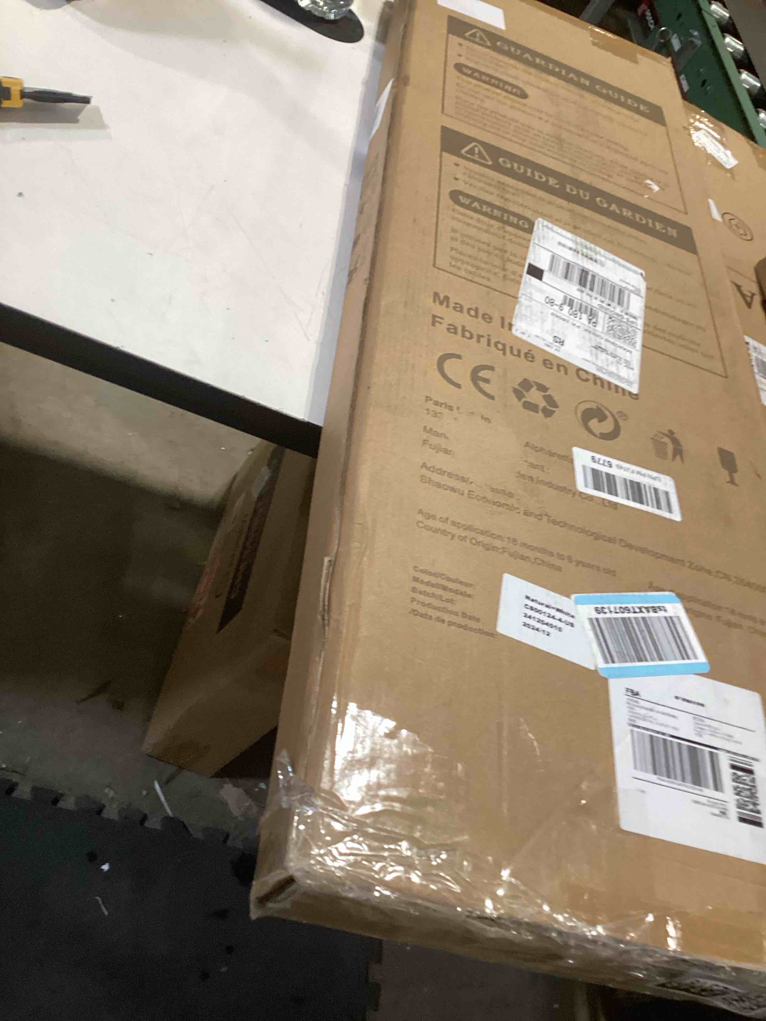 Condition photo showing Good Condition for COSYLAND Foldable Toddler Standing Tower - Adjustable Height Folding Step Stool Kid Toddler Kitchen Stool Helper for Learning and Cooking - Ages 18 Months to 6 Years with safety Net Natural & Charcoal Charcoal & Natural Large