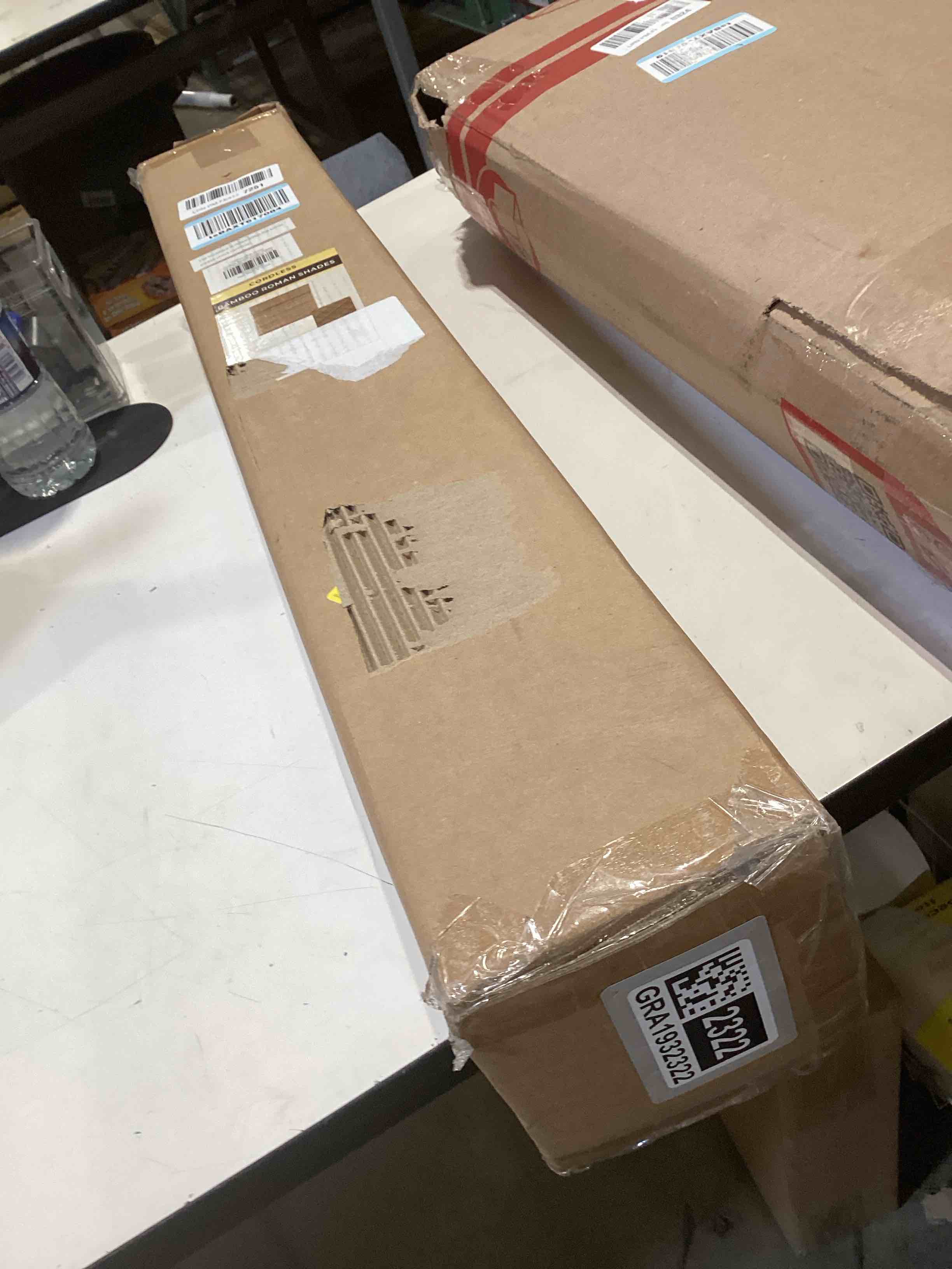 Condition photo showing Good Condition for Cordless Bamboo Roman Shades for Windows, Blinds Size (29.5" W ×64" H) Colour (Highfield Teak) Highfield Teak 29.5" W × 64" H