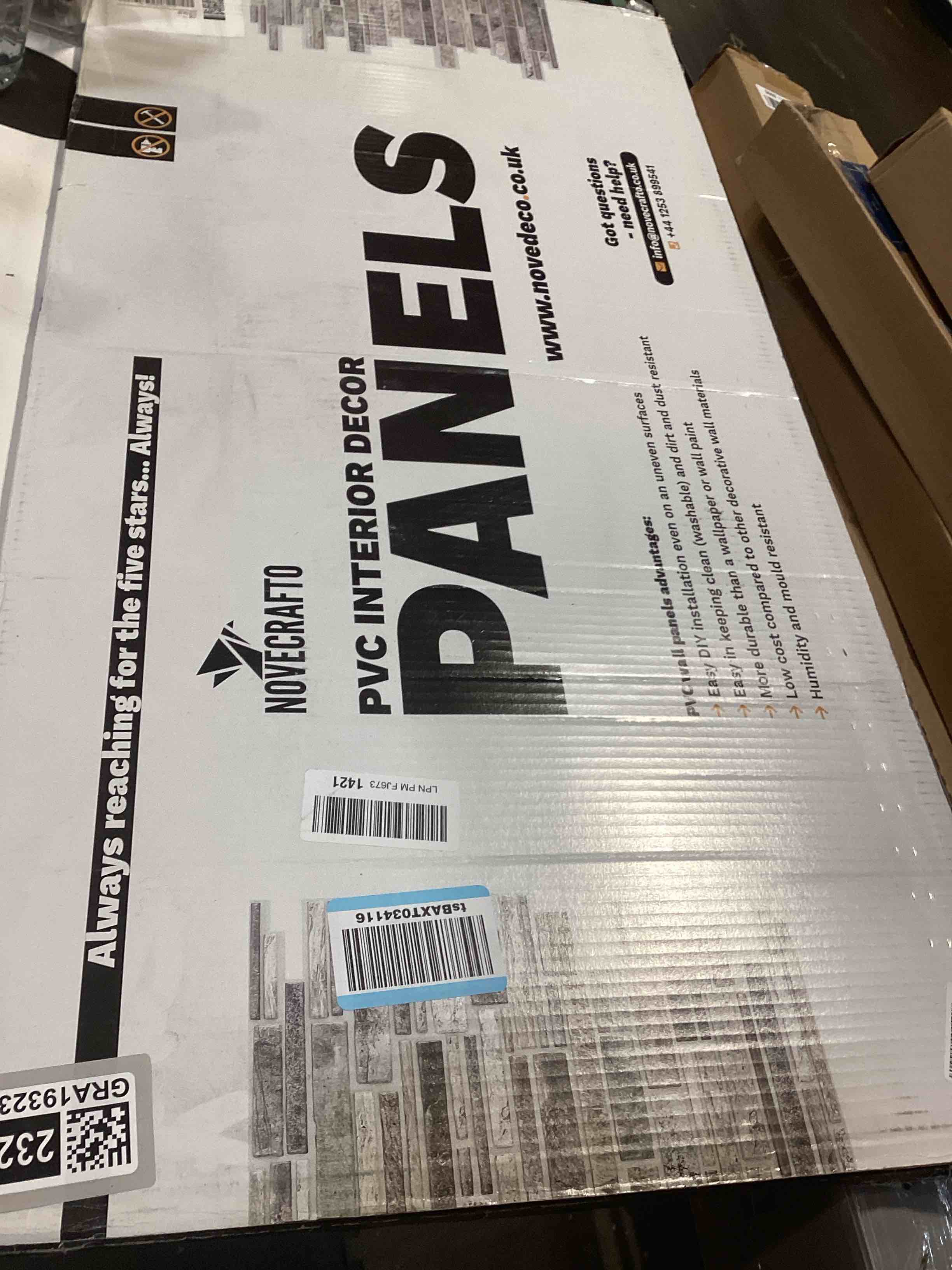 Condition photo showing As Is for 3D Artificial Stone Wall Panels 37.8’’x18.9’’ - 10 Sheets, Covers 4.6 sqm / 49.6 sq ft - Decorative PVC Slate Wall Panels for Cladding - Kitchen, Living Room, Bedroom, Office - Natural Grey Rock Stone