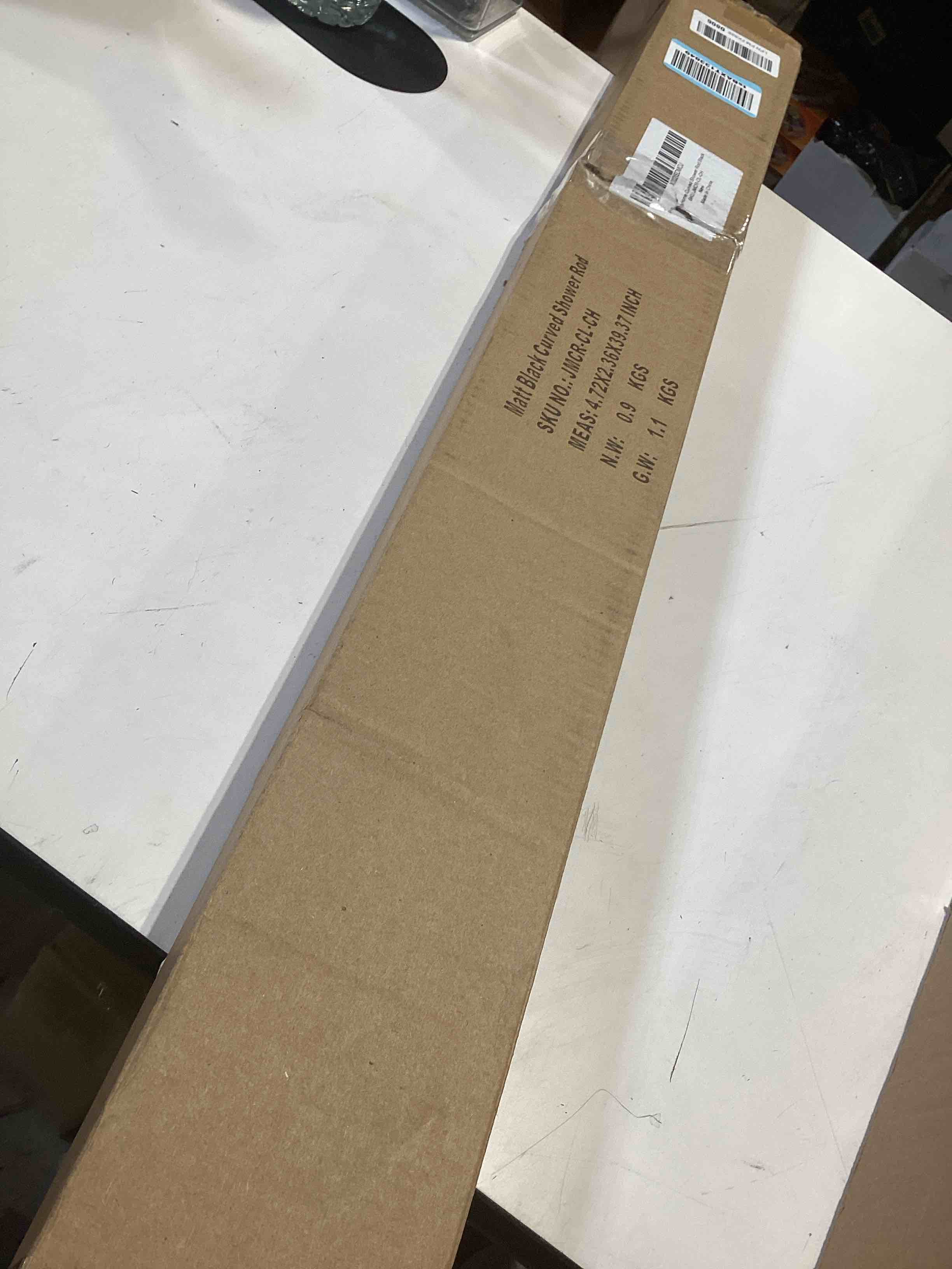 Condition photo showing Good Condition for Curved Shower Curtain Rod For Bathroom 38-72 Inches, Adjustable Length, Curved Shower Rod, 0.9MM thickness, Round Shower Curtain Rods, Rotate Bracket For Large Shower Space, Need Drilling, Black