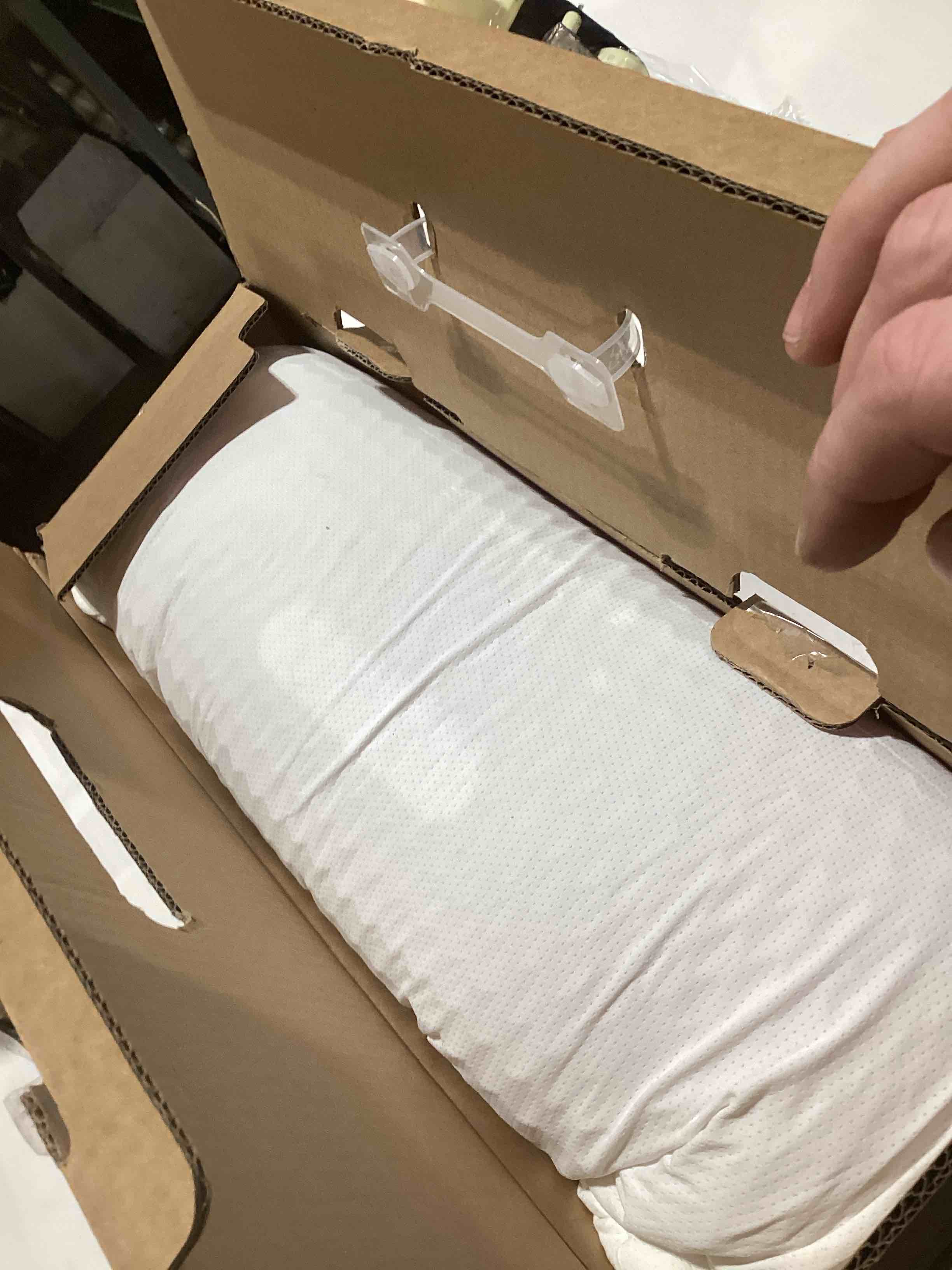 Condition photo showing As Is for Purple Freeform Pillow - Standard Size, Customizable Support with GelFlex Grid & MicroFlex Moon Foam - Pressure Relief, Cooling, Extra Filling & Adjustable Height