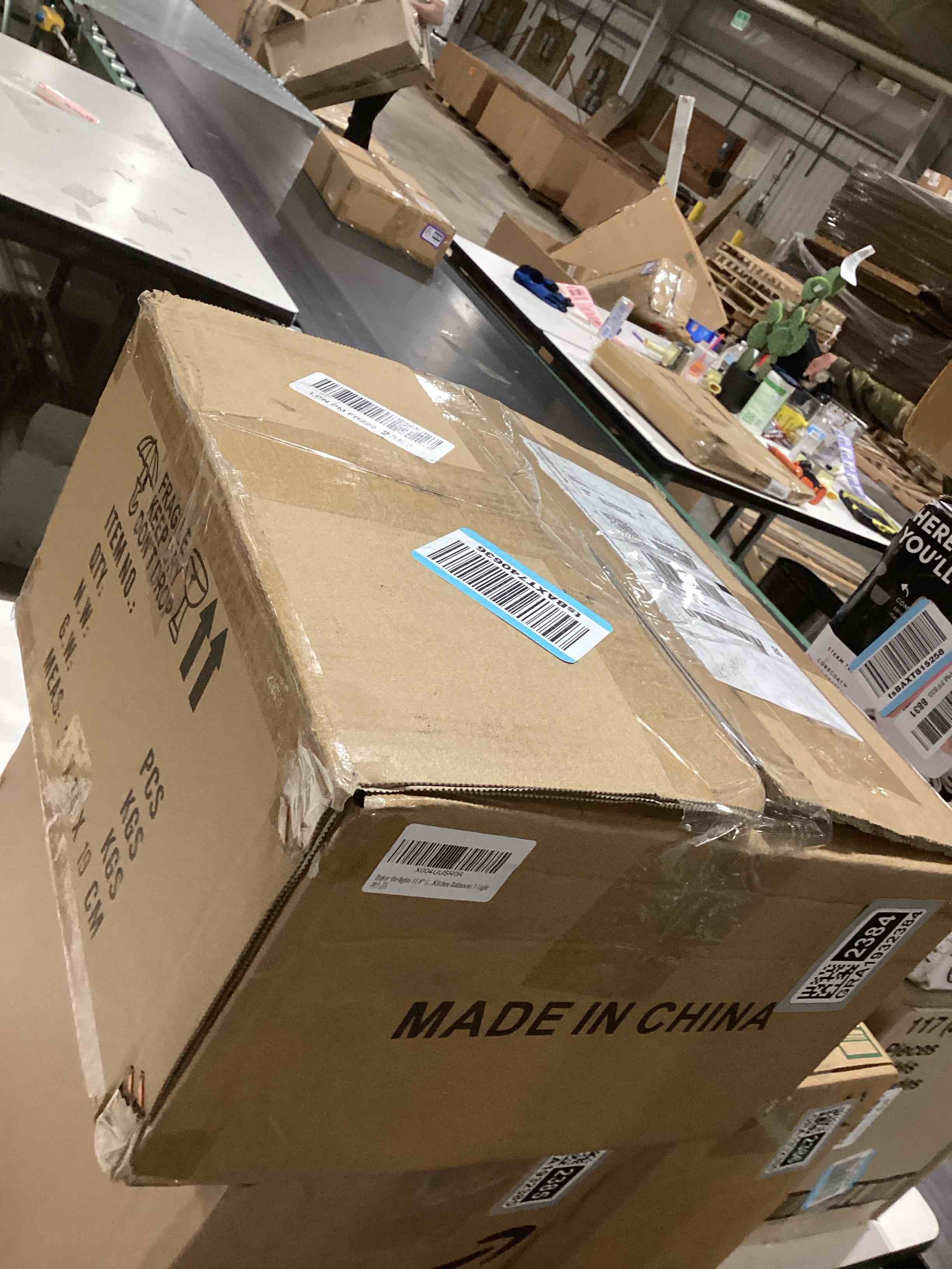 Condition photo showing Good Condition for 11.8" Gold Semi Flush Mount Ceiling Light, Small Ceiling Lighting Modern Clear Glass Flush Mount Drum Light Fixture for Dining Room Foyer Entryway Bedroom Kitchen Bathroom 3-Light