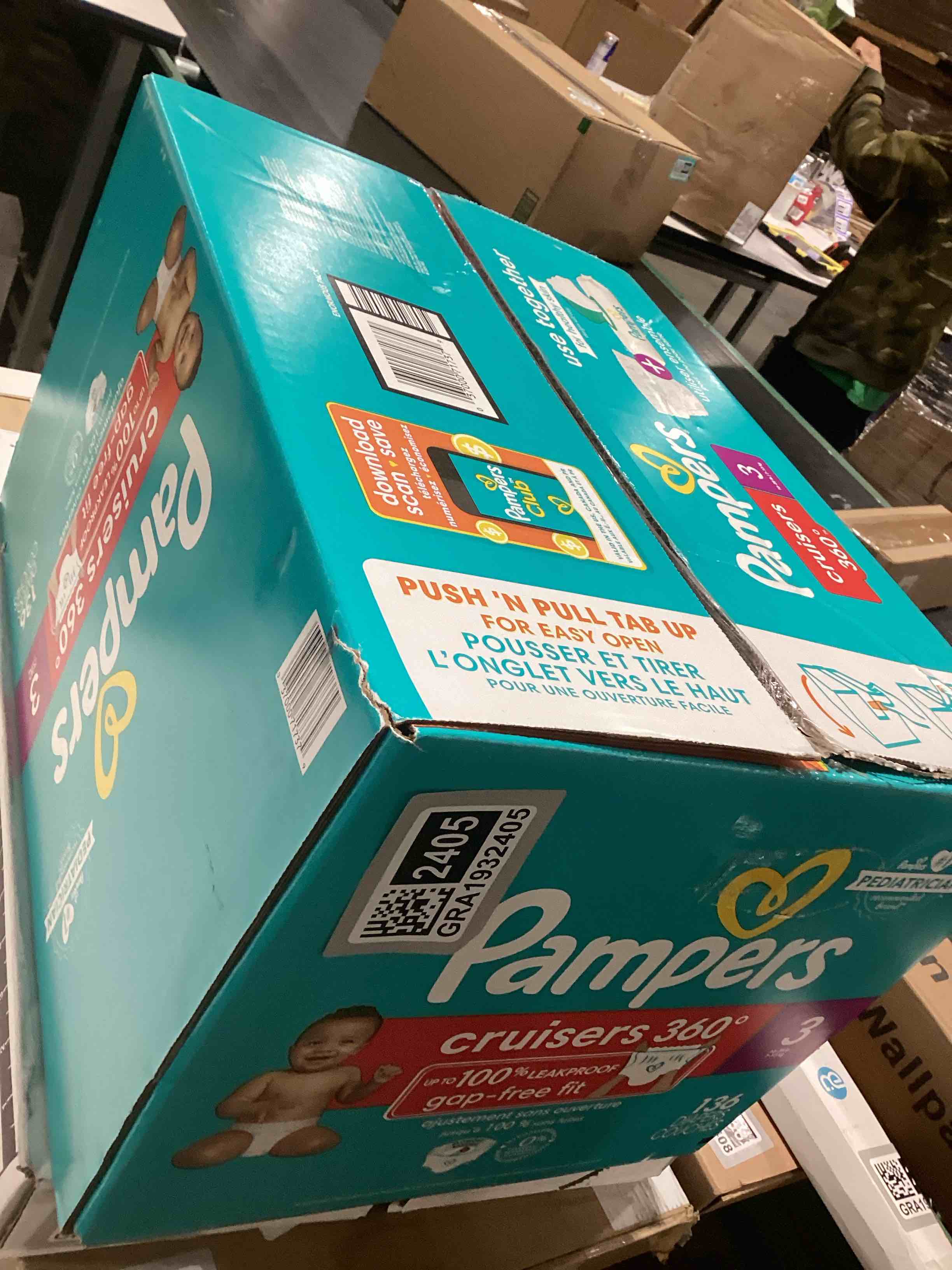 Condition photo showing New/Like New for Pampers Cruisers 360 Diapers - Size 3 - 136ct