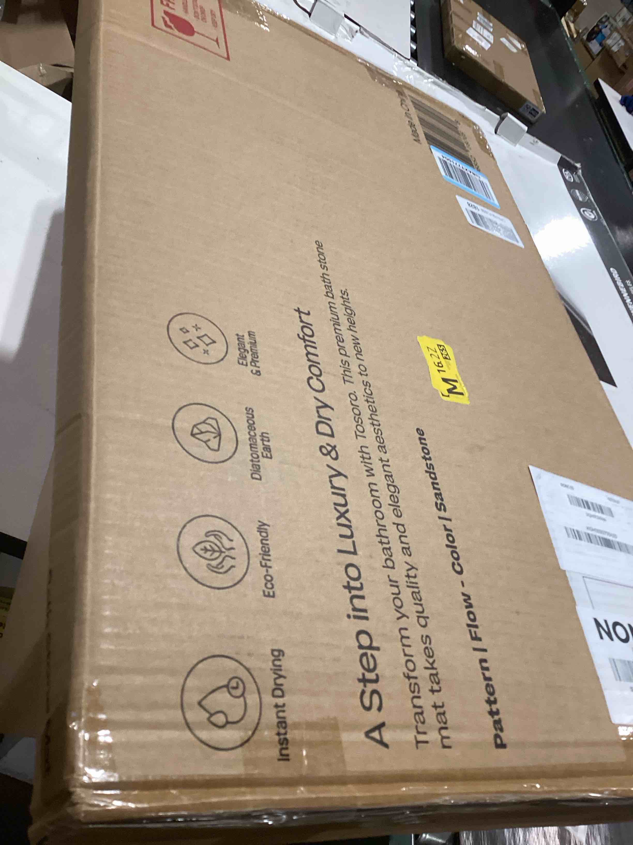 Condition photo showing Good Condition for Stone Bath Mat Diatomaceous Earth Shower Mat Non-Slip Super Absorbent Diatomite Stone Bath Mats for Bathroom Floor Quick Drying Natural Easy to Clean (23.5 x 15) - Sandstone Pack of 1 Flow Sandstone