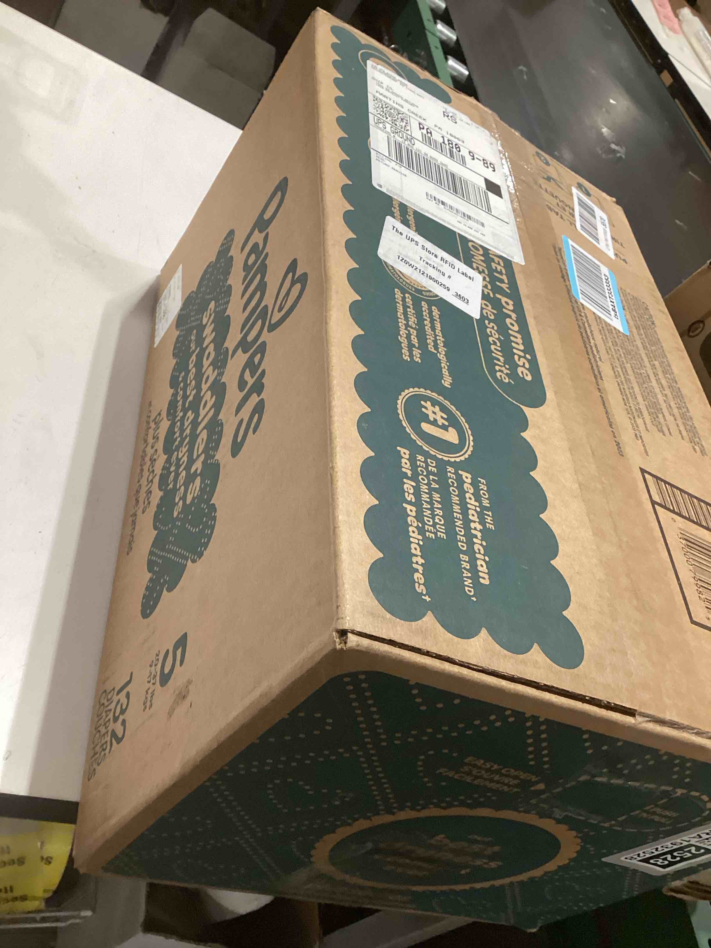 Condition photo showing Good Condition for Pampers Swaddlers Diapers, Size 5 (20-37 lbs), 132 Count, Absorbent, Keeps Baby Dry and Comfortable, Skin Safe Disposable Baby Diaper (Packaging May Vary) Size 5 132