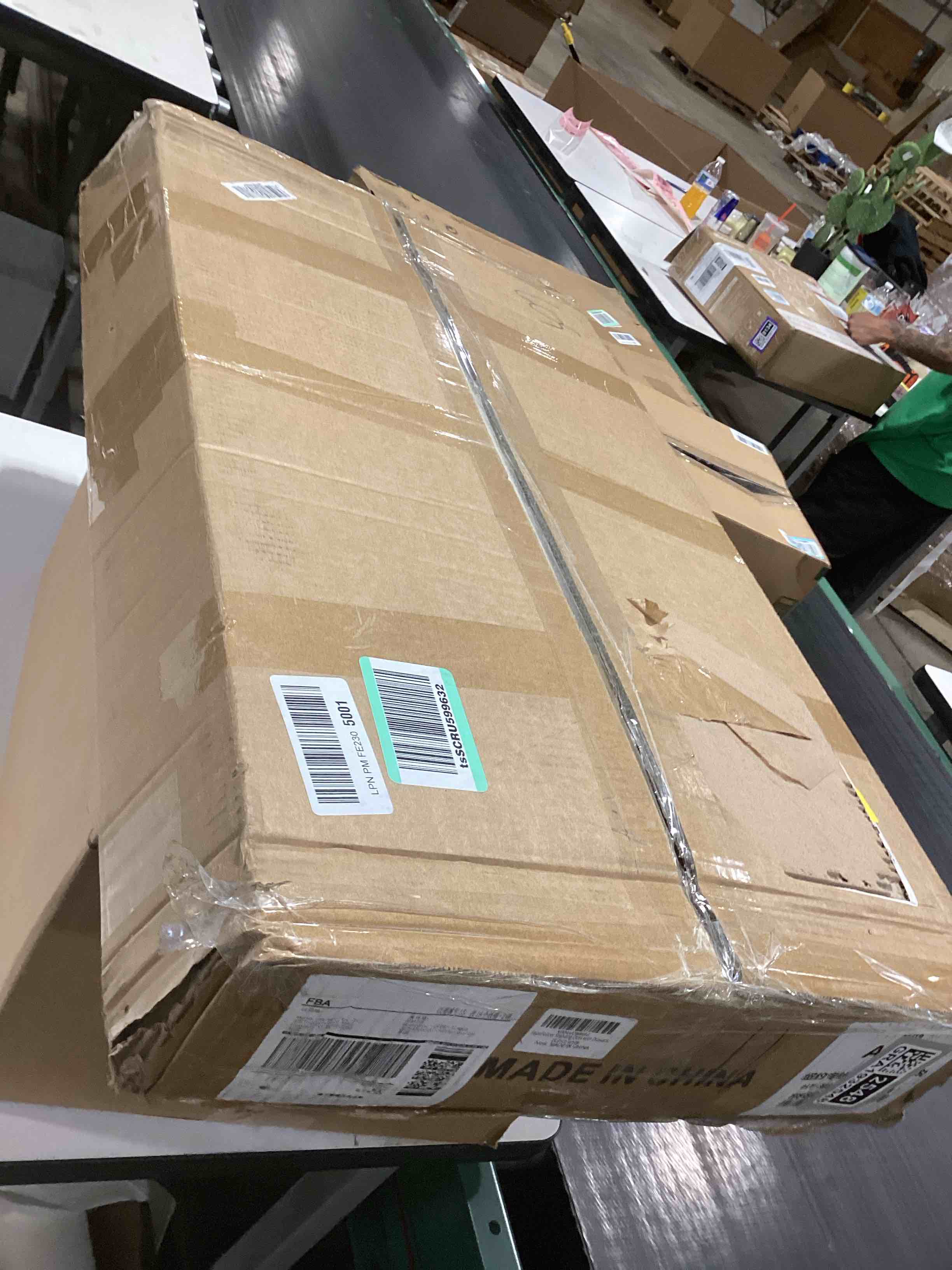 Condition photo showing As Is for Small Standing Desk with Drawers for Walking Pad, Height Adjustable Rolling Standing Desk, 32in Treadmill Walking Pad Desk on Wheels, Computer/Teacher Desk, Height 27.6"-49.2", White