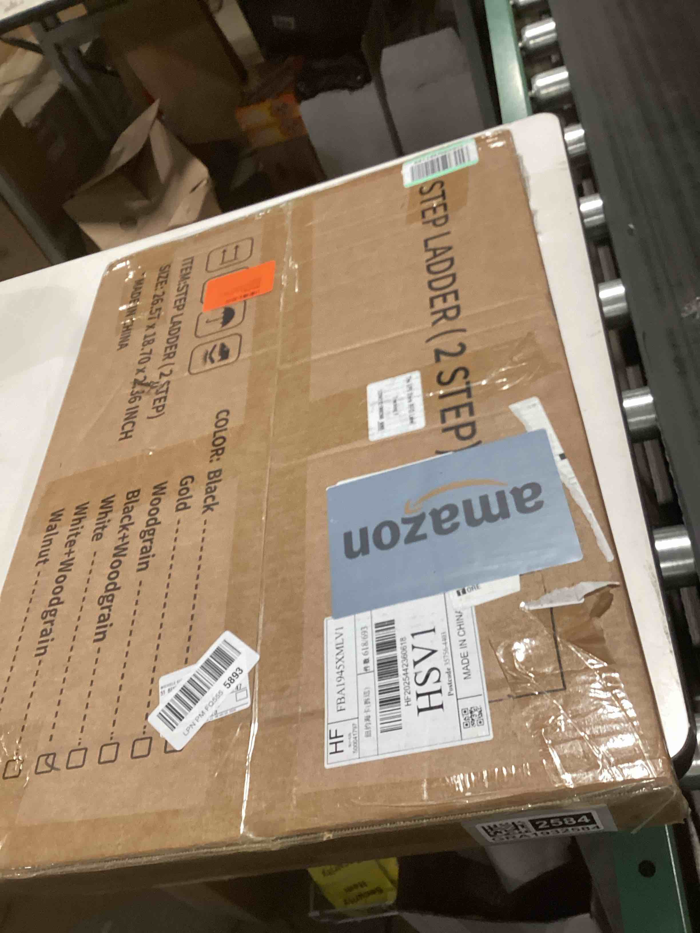 Condition photo showing Good Condition for HillhutApex 2 Step Ladder, Lightweight Portable 2 Step Stool with Anti-Slip Wide Pedal, 330lbs Capacity Aluminum Ladder for Household,Office,Library(White) White 2 Step