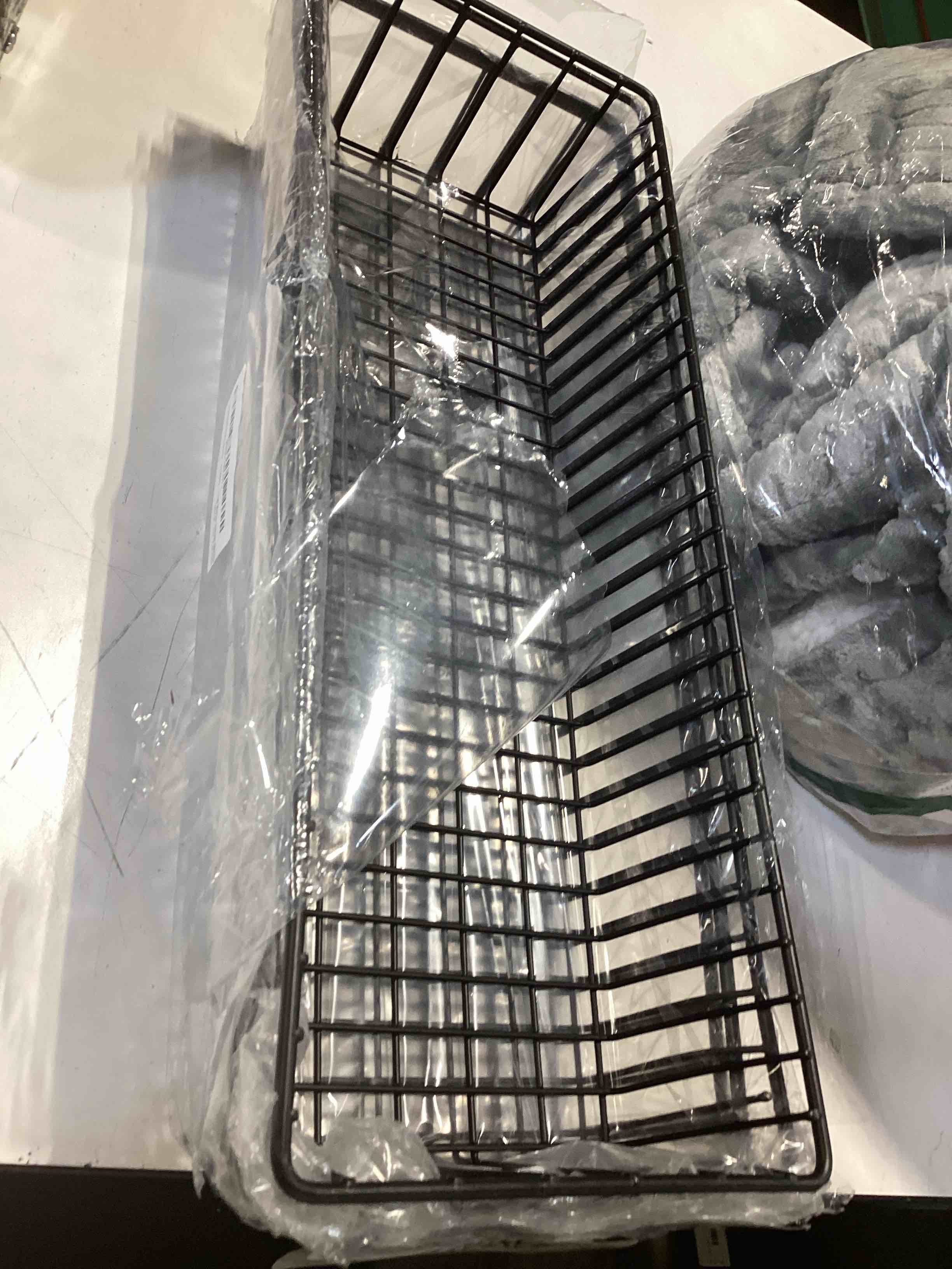 Condition photo showing Good Condition for Wetheny Farmhouse Décor Metal Wire Organizer Storage Basket Bin(4 Pack)-Toilet Paper Storage-Organization and Storage for Bedroom, Bathroom, Kitchen Cabinets, Pantry, Laundry Room, Garage (Black) 4PC Basket