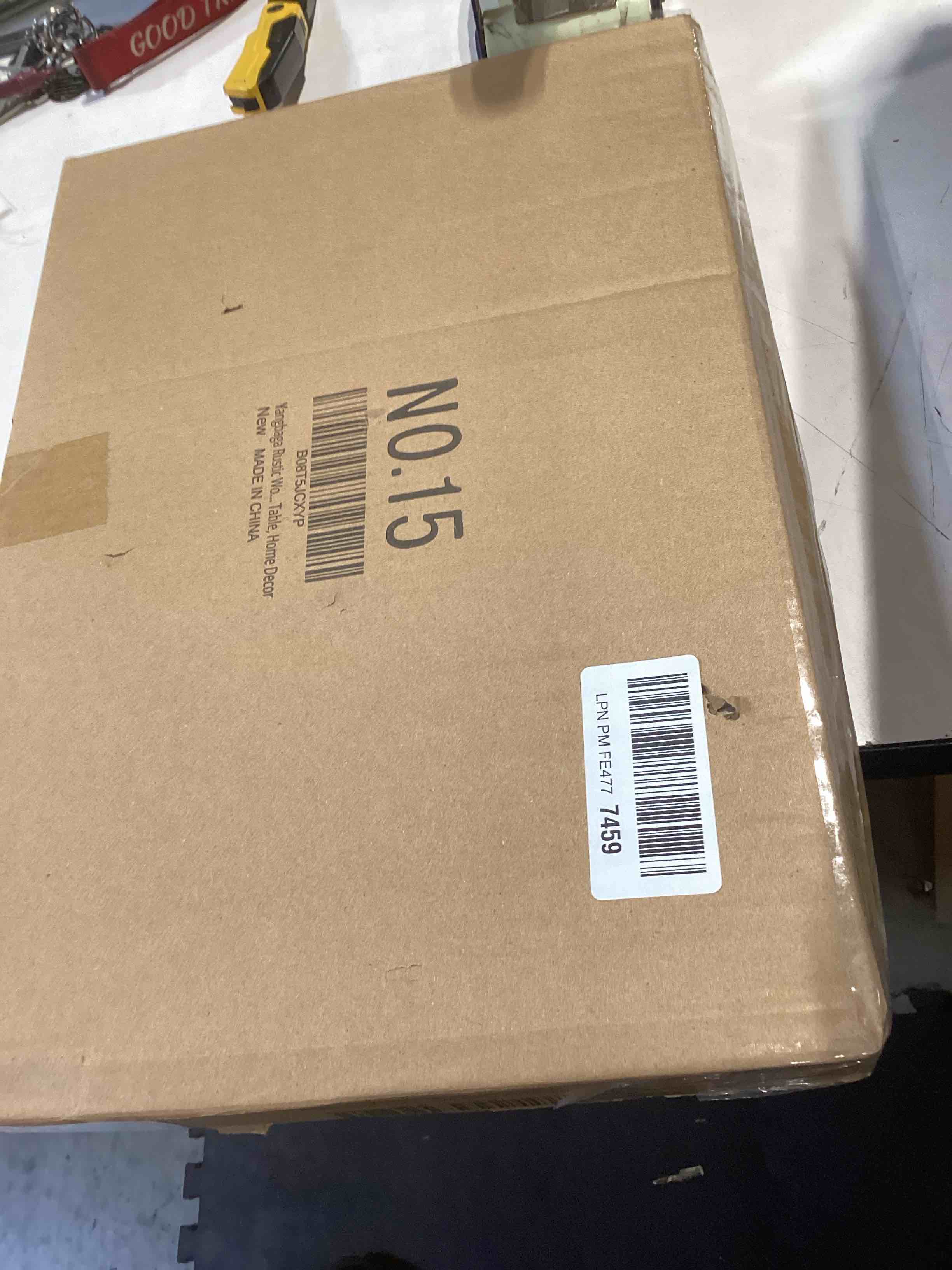 Condition photo showing Good Condition for Yangbaga Rustic Wooden Serving Trays with Handle - Set of 7 Rectangular Platters for Entertaining, Breakfast, Coffee Table, Home Decor Paulownia Wood