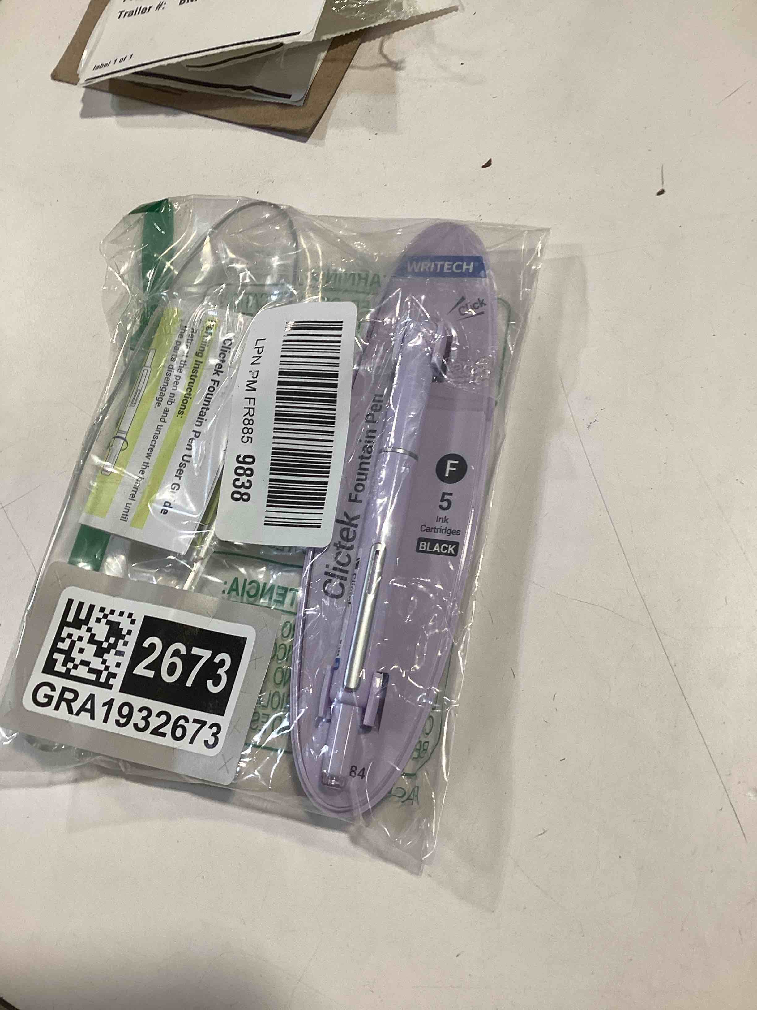 Condition photo showing Good Condition for WRITECH Fountain Pen Fine Nib: Retractable Black Ink Pens Set Includes 5 Ink Cartridges Smooth Writing for Calligraphy Sketching Journaling Gift (Purple) Purple Pen