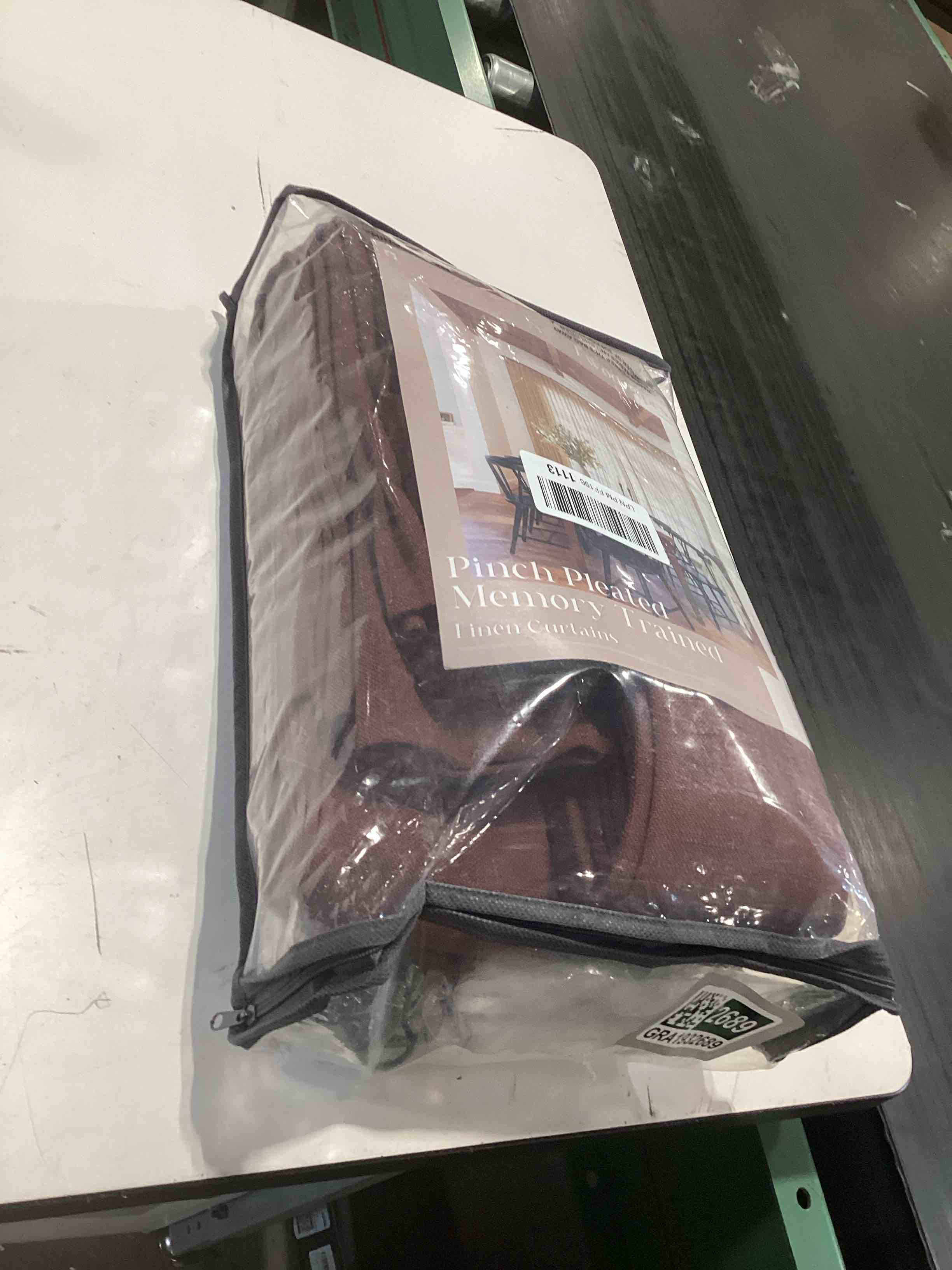 Condition photo showing Good Condition for Brown Red Linen Pinch Pleated Curtains 102 Inches Long for Living Room Pleated Drapes Hooks Back Tab Thick Linen Textured Boho Farmhouse Country Terracotta Maroon 102 Inch Curtain for Dining Bedroom Chestnut Brown 40"W x 102"L (Pack of 2)