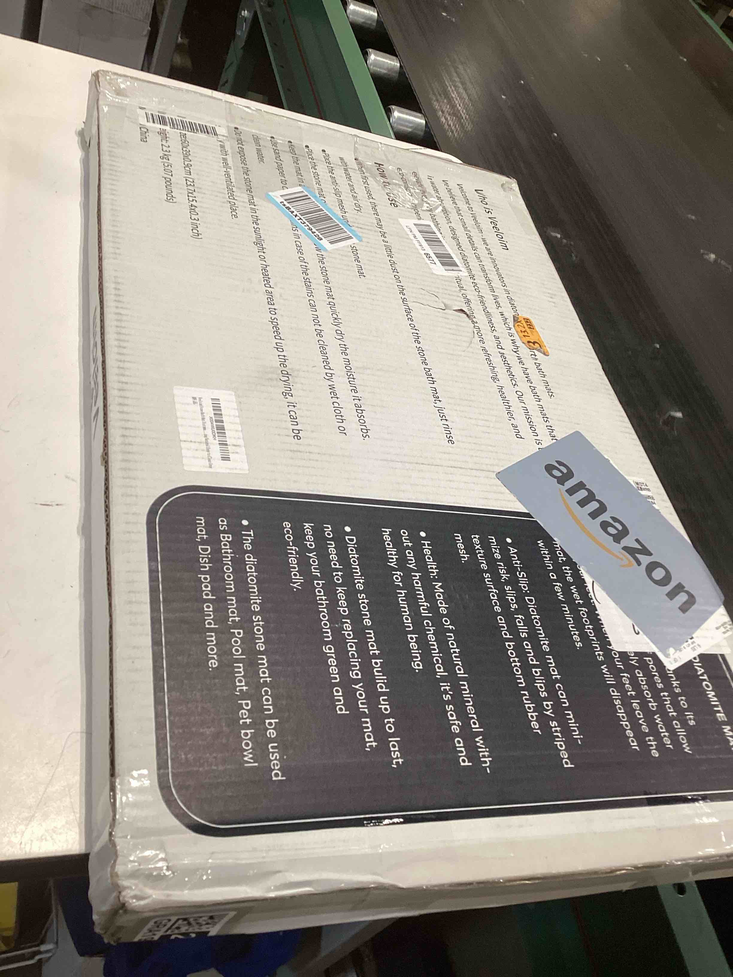 Condition photo showing Good Condition for Stone Bath Mat Diatomaceous Earth Shower Mat Non-Slip Super Absorbent Diatomite Stone Bath Mats for Bathroom Floor Quick Drying Natural Easy to Clean(23.6''×15.4" Gray) Line1-grey