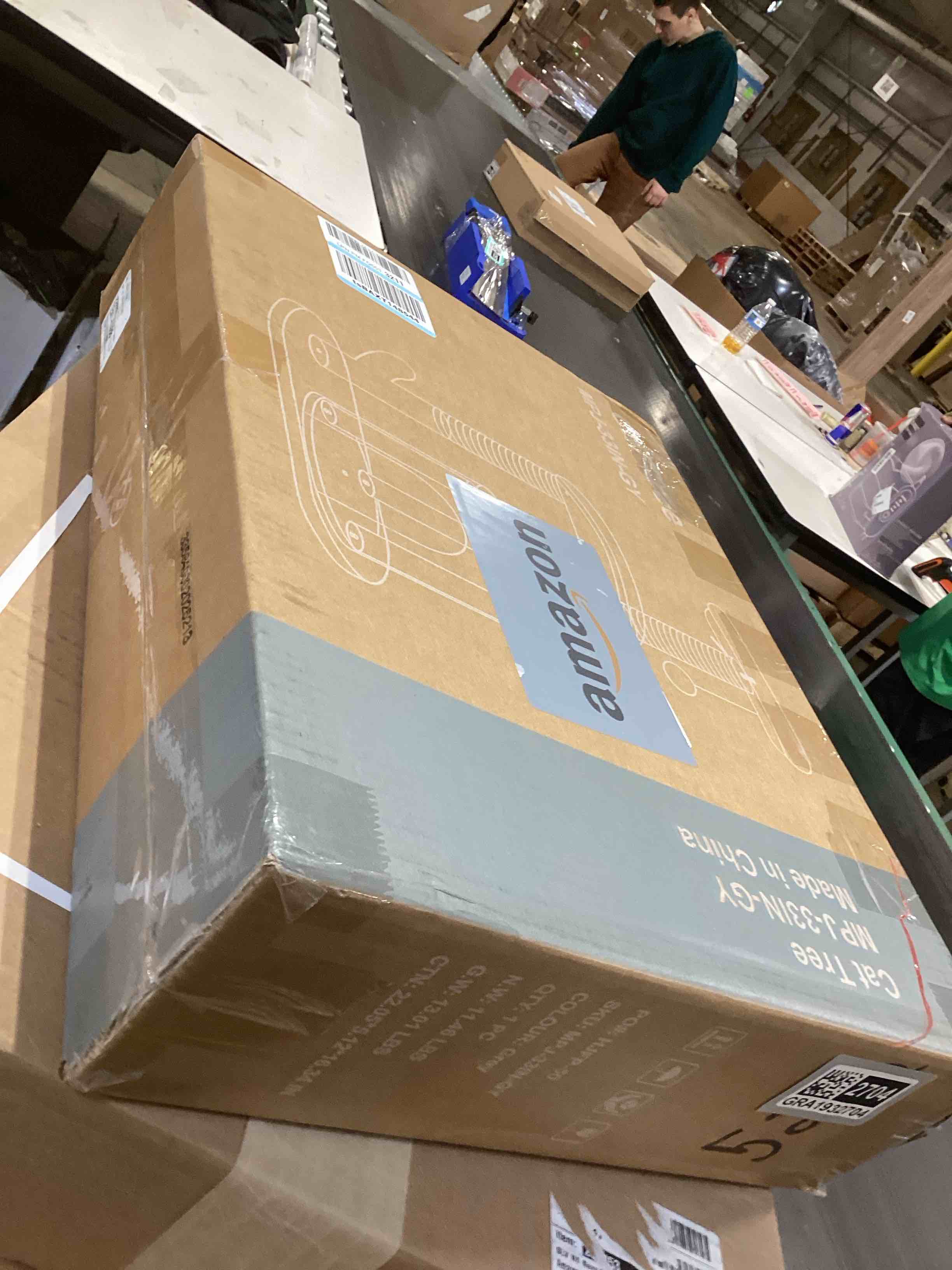 Condition photo showing Good Condition for 33 Inch Small Cat Tree Tower, Cat Tree with Curved Bed, Cat Tower with Scratching Post and Cozy Condo for Indoor Kittens and Cats, Grey Silver Grey 33IN