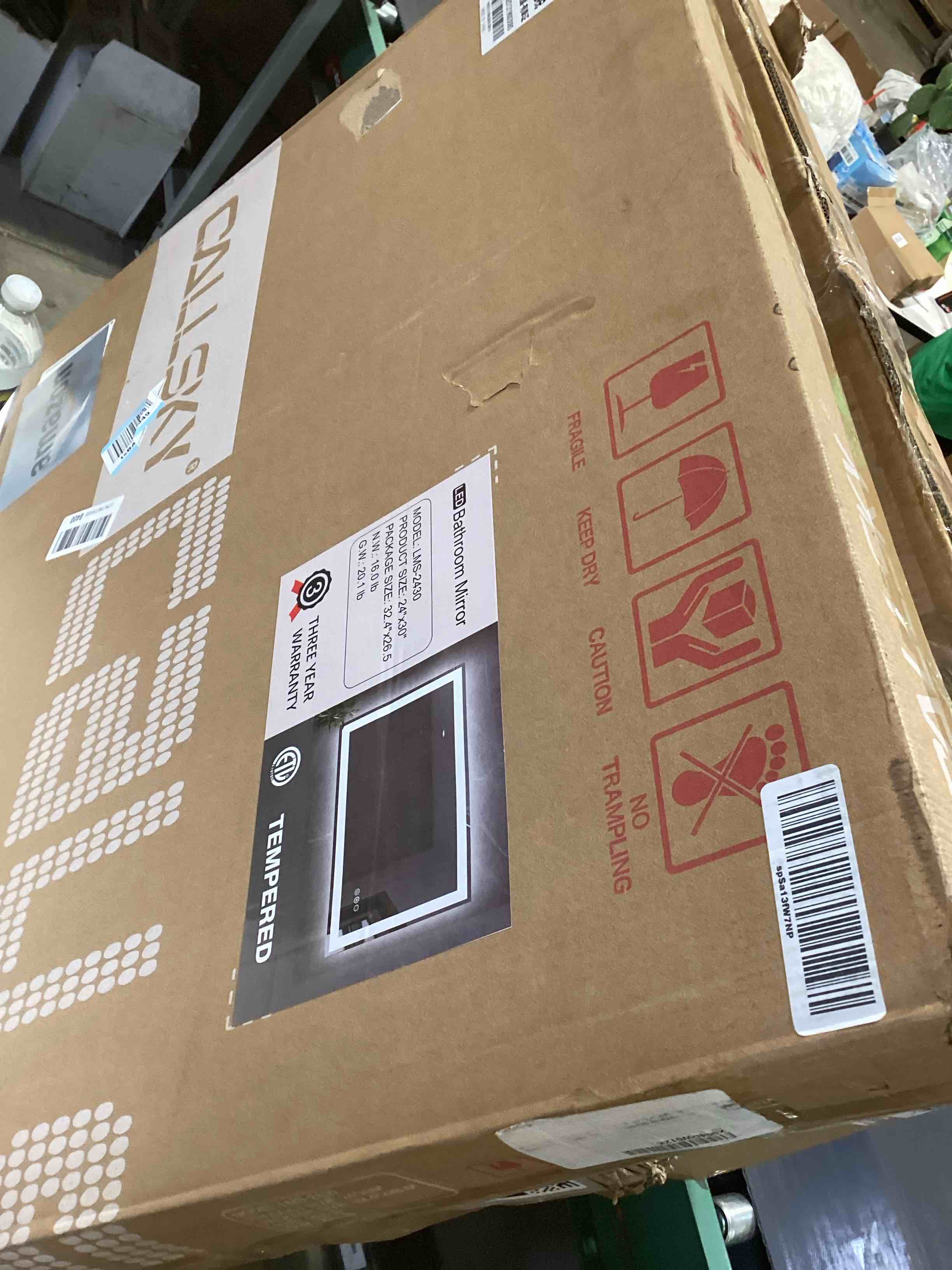 Condition photo showing Good Condition for 24"x 30" LED Mirror for Bathroom, Front and Backlit Controlled Separately LED Vanity Mirror with Lights, Lighted Mirrors for Bathroom Wall, Tempered Glass, Stepless Dimmable, Anti Fog, Memory(ETL) 30"L x 24"W