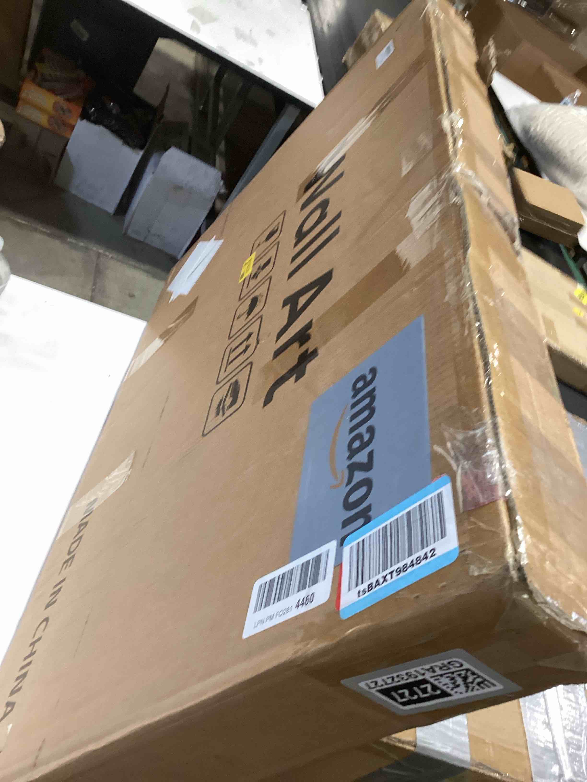 Condition photo showing As Is for Large Framed Modern Abstract Wall Art for Living Room, Minimalist Bright Style Prints Wall Paintings Artwork for Walls, Silver Gray Contemporary Luxury Pictures for Hallway, Office Wall Decor 24x36 In 24" W x 36" H x 3Pcs Grey Melody