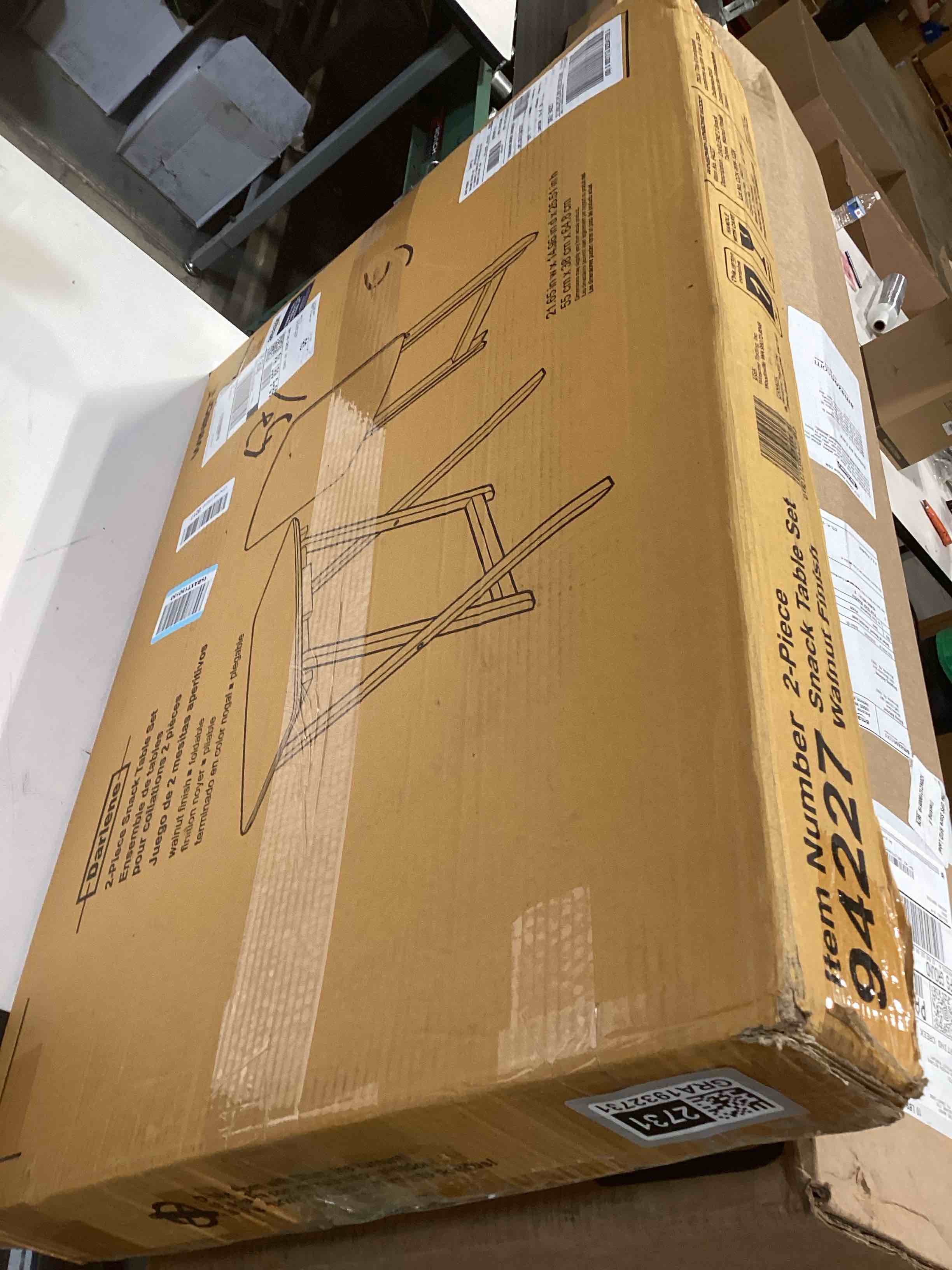 Condition photo showing Good Condition for Winsome Darlene Set of 2 Foldable Snack Tables, for Living Room, 26", Walnut