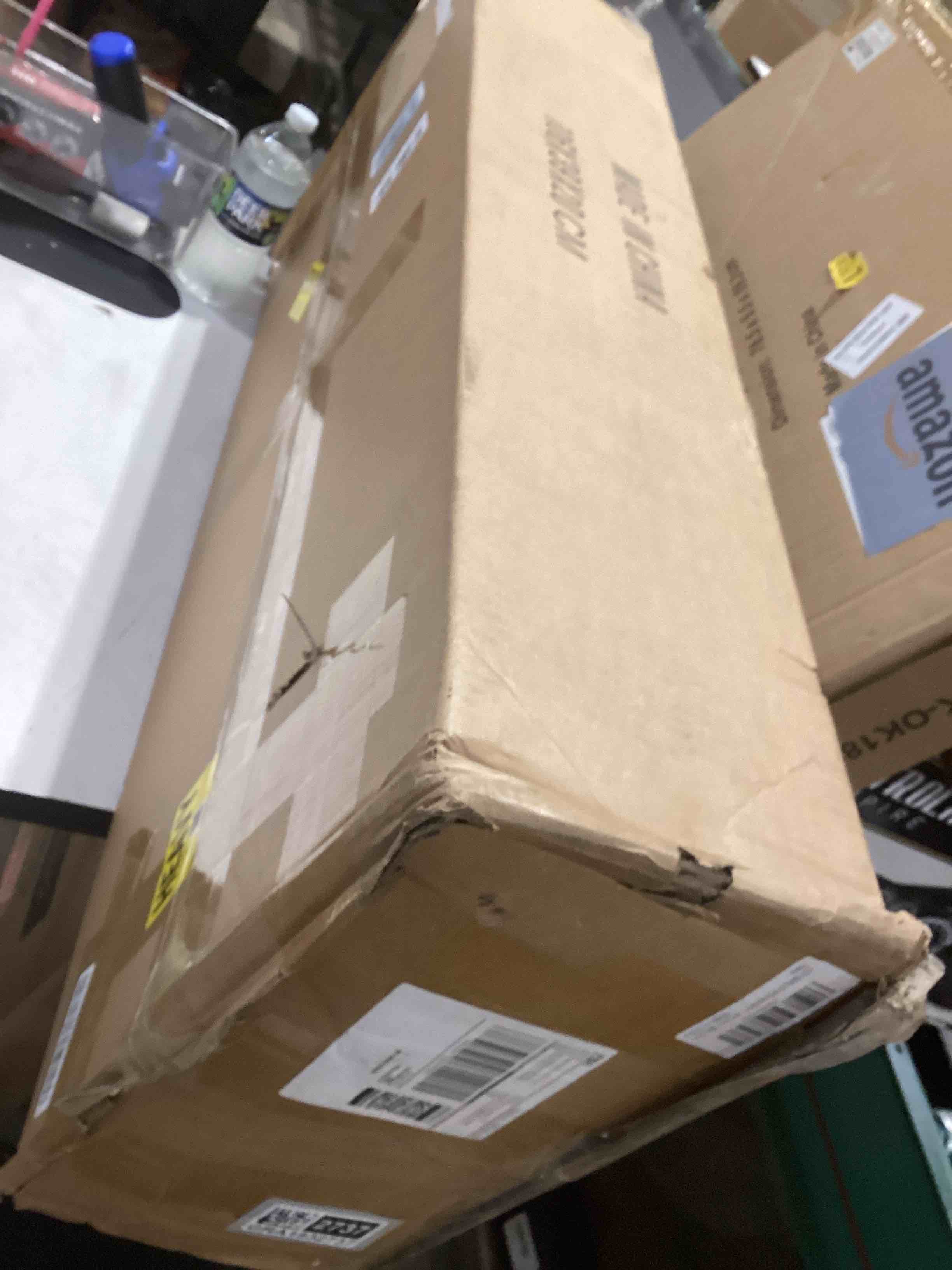 Condition photo showing As Is for Shoe Storage Bench with Cushion, Entry Bench with Storage Solid Wood Shoe Bench Ideal for Entryway Living Room and Corridor (Black, 39.4'') 39.4 Black-brown