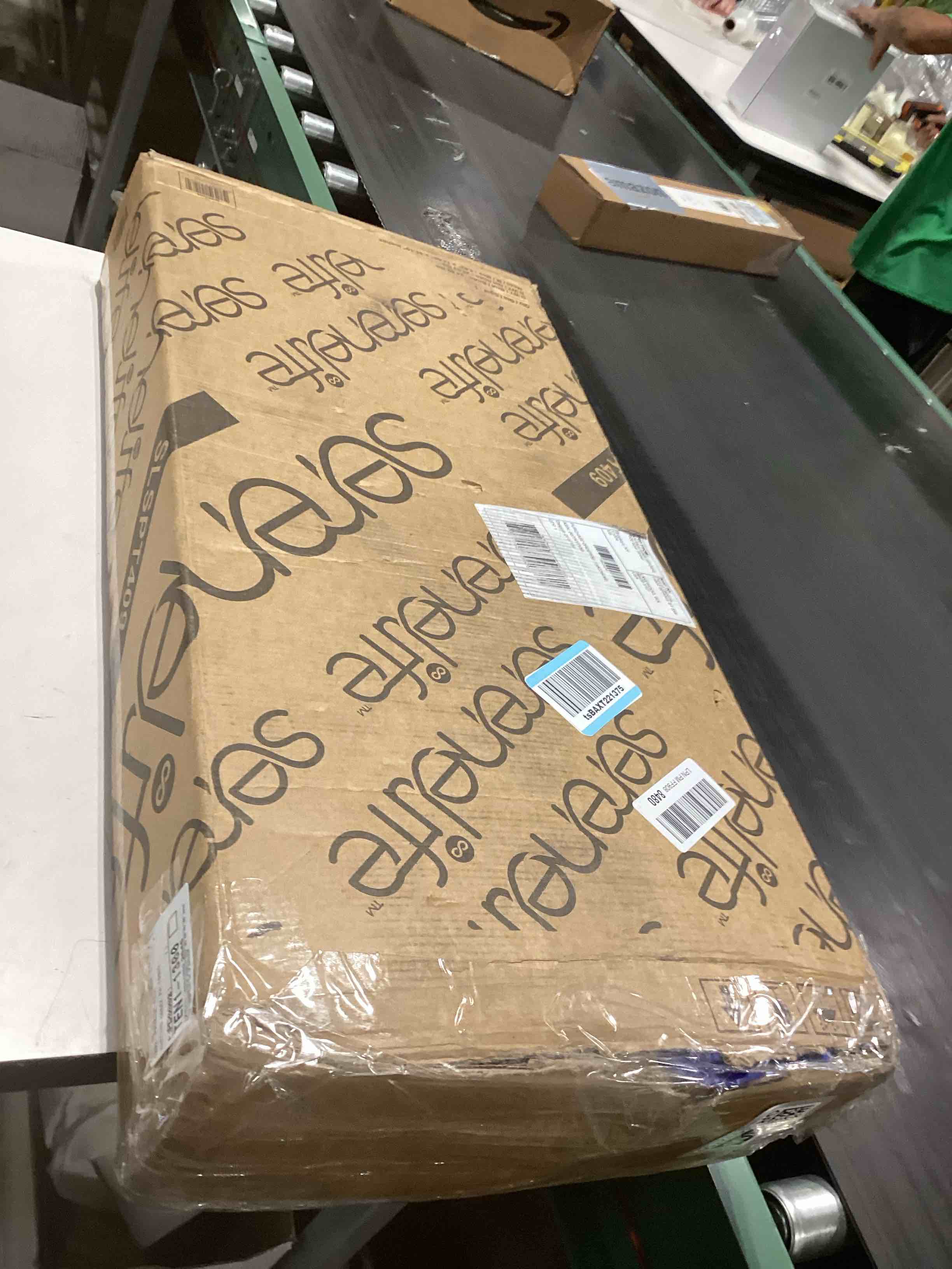 Condition photo showing As Is for SereneLife 36/40" Foldable Mini Trampoline - Compact Fitness Trampoline for Kids Adults, Exercise Rebounder with Foam Handle, Indoor/Garden Workout Equipment, Max Load 150/220 lbs 40" - Deep Blue