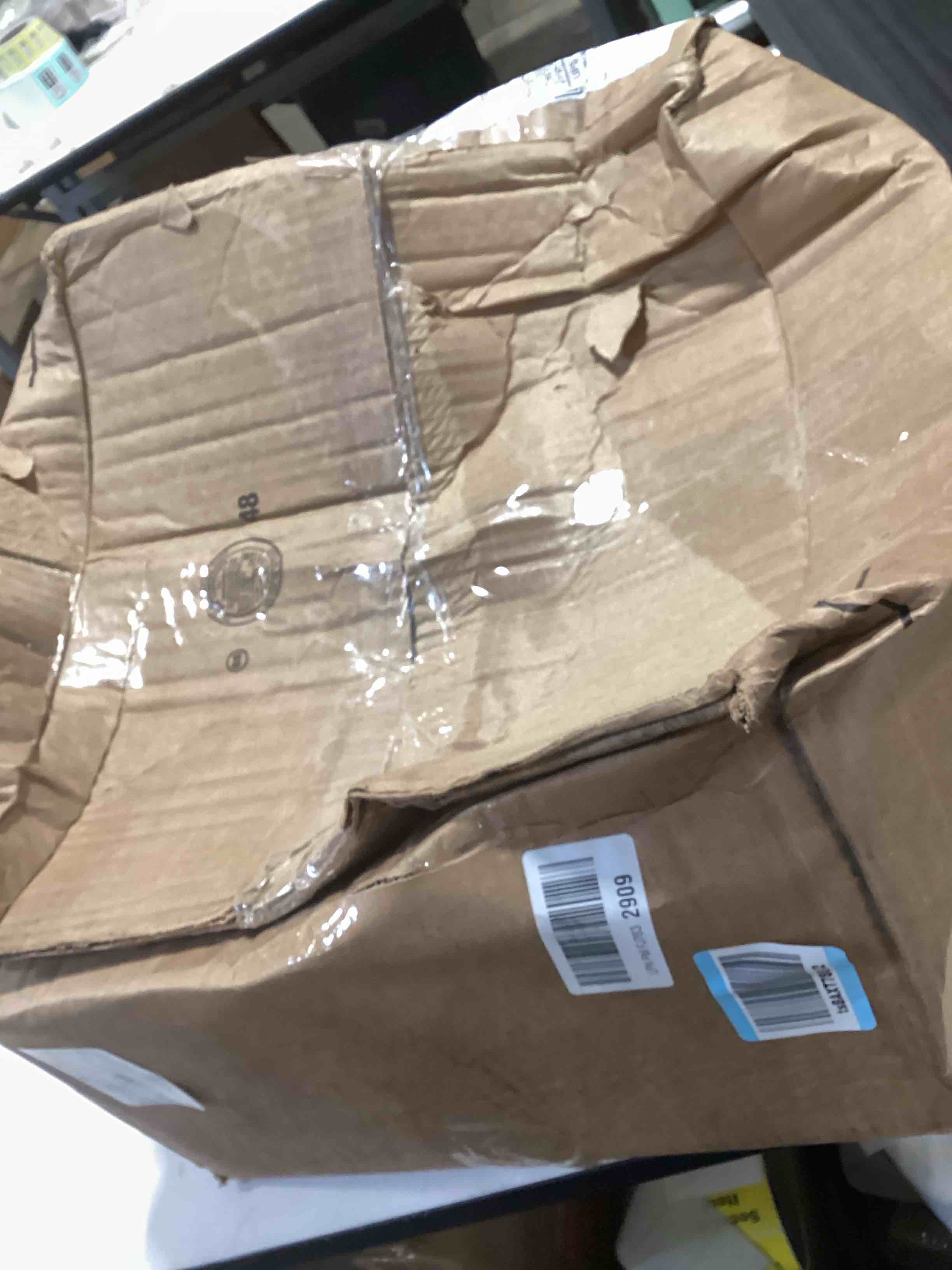 Condition photo showing As Is for QUALIAZERO “Next Gen” 13 Gallon D-Shape Stainless Steel Trash Can with Soft-Close Lid, Removable Bucket Step Pedal, Smudge-Resistant Finish – Kitchen & Commercial Waste Bin