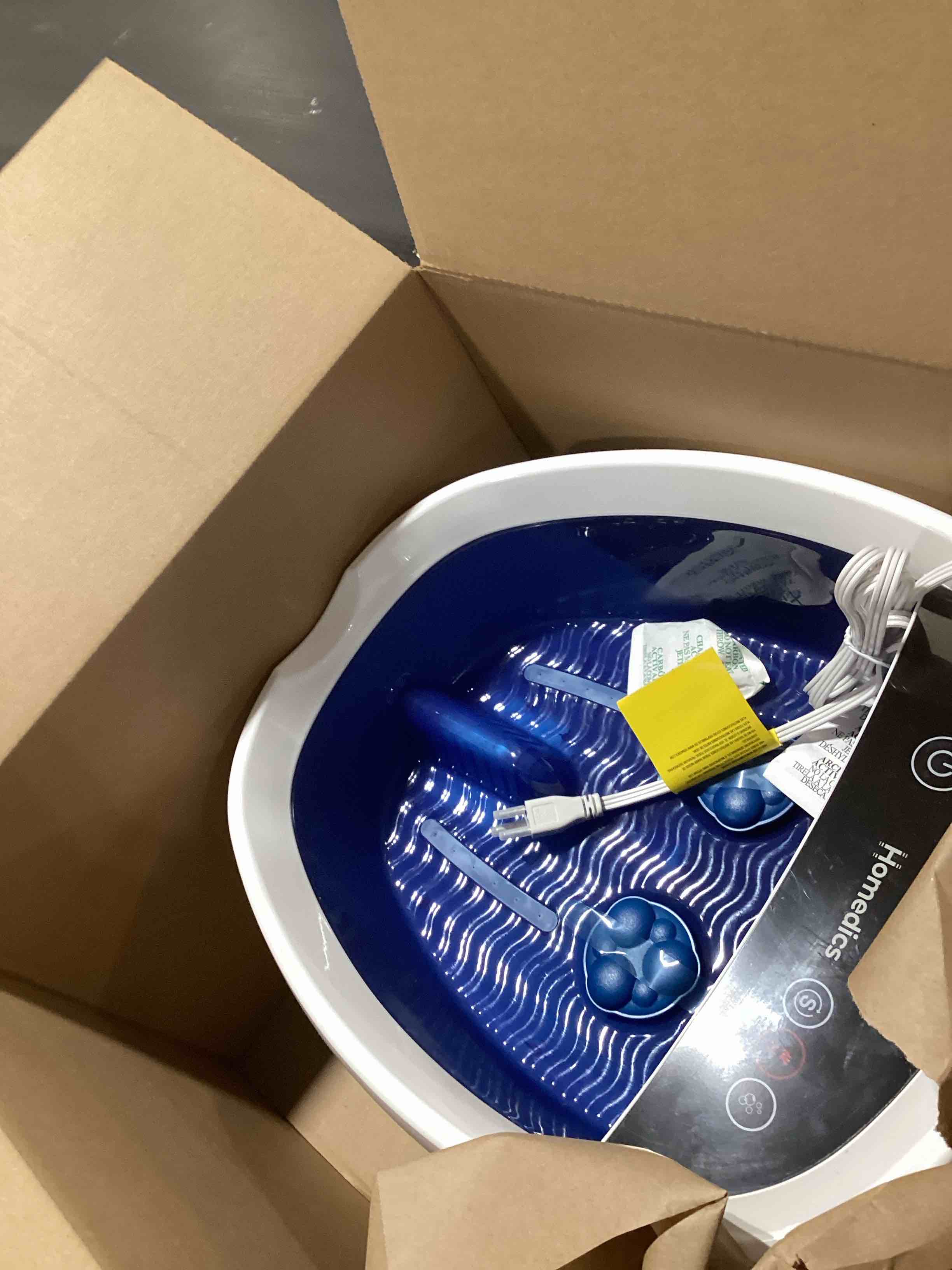 Condition photo showing As Is for HoMedics Shiatsu Bliss Footbath with Heat Boost, Foot Spa Massager, Deep Kneading Pedicure Tub, Vibrating Bubbles with Soothing Heat, Portable at-Home Spa