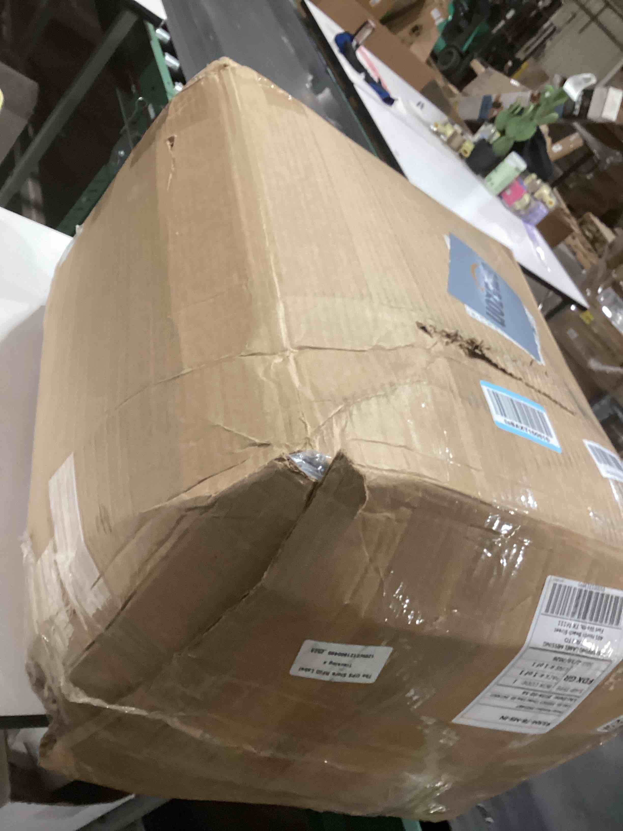 Condition photo showing As Is for Blazing Needles Microsuede Double Papasan Polyester Cushion, 1 Count (Pack of 1), Indigo Indigo 48 in x 6 in x 65 in